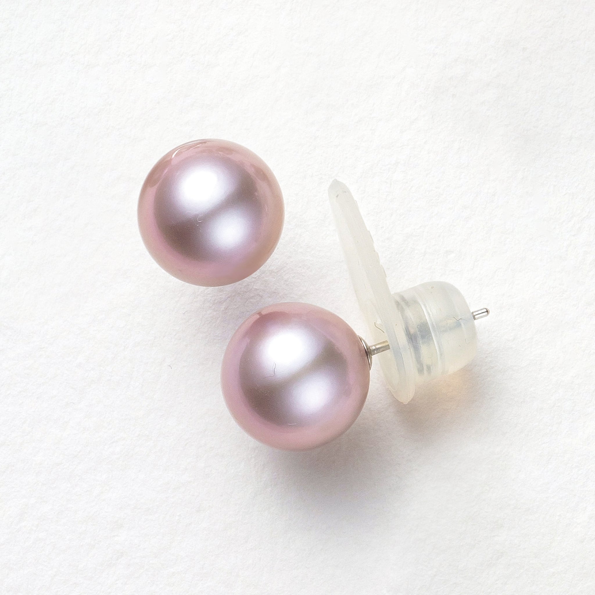 パール プラチナピアス(淡水真珠/11mm/ピンクパープル系/6月誕生石