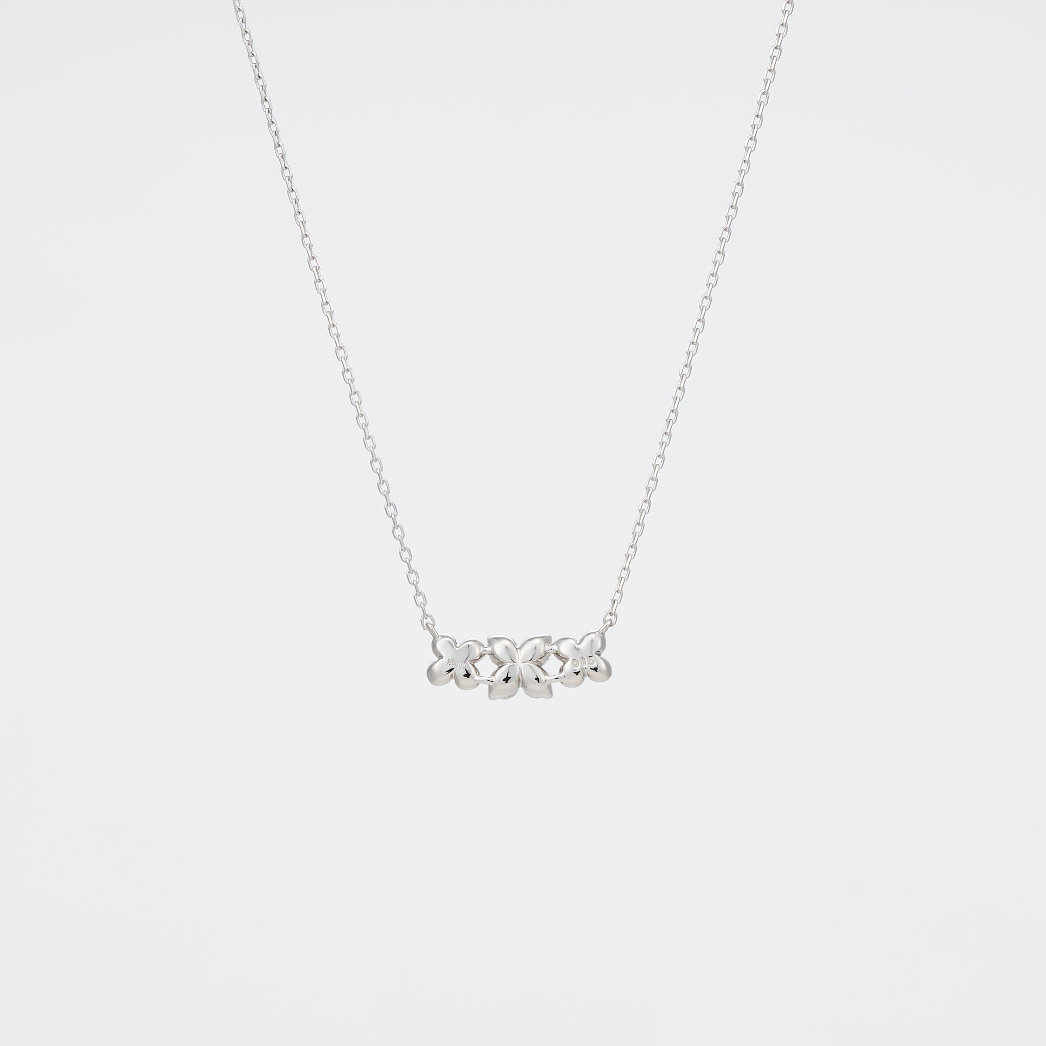 ダイヤモンド プラチナネックレス(クローバーモチーフ/4月誕生石)《26A00302》