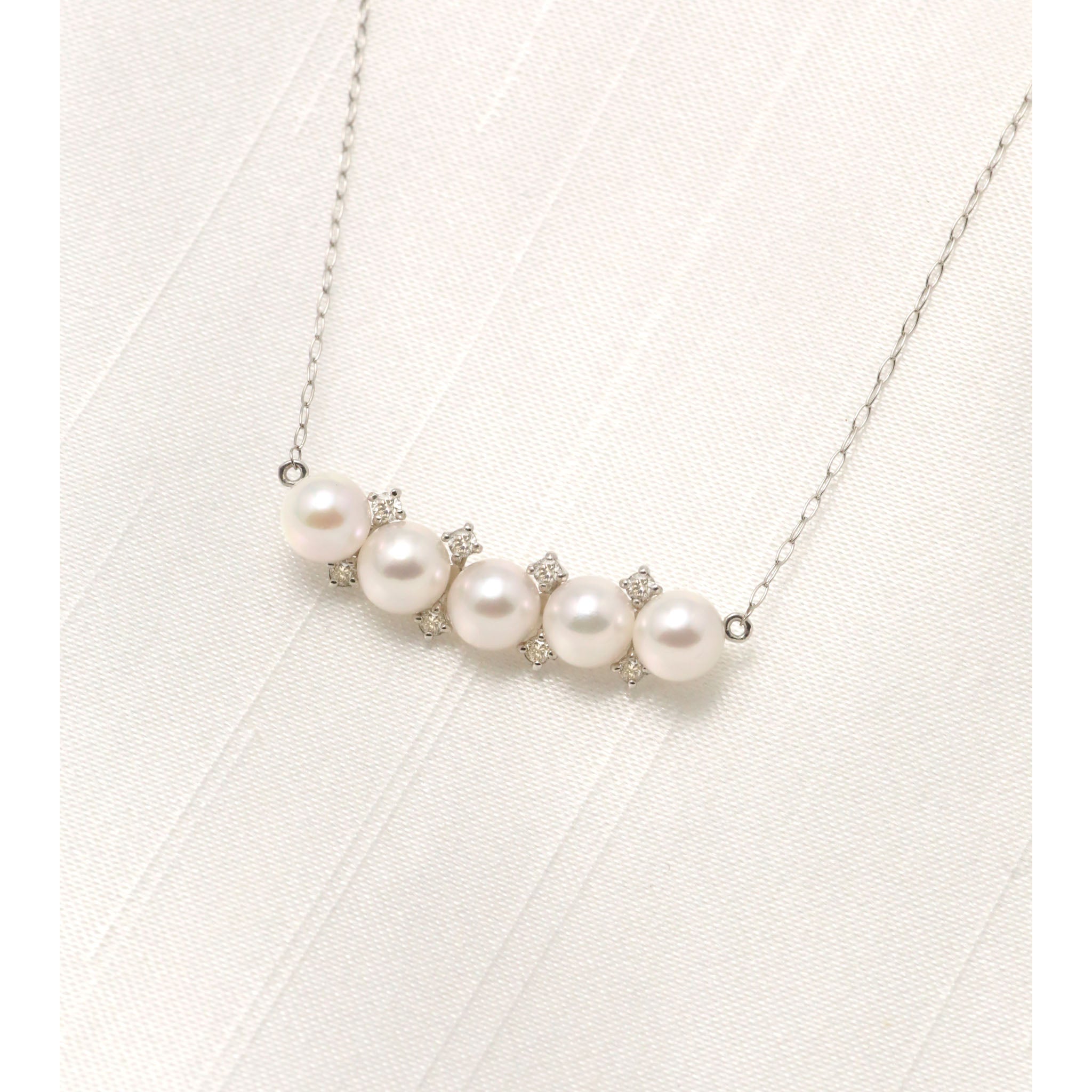 パール プラチナネックレス(アコヤ真珠/6月誕生石)《26A00404》