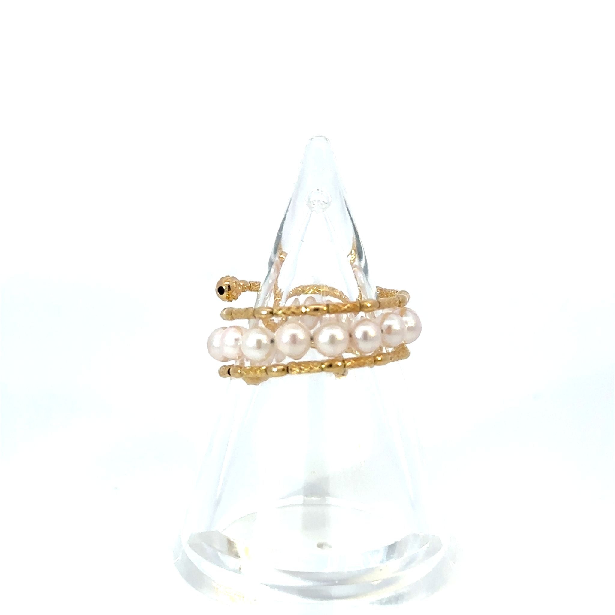 パール K18リング(アコヤ真珠/フリーサイズ/6月誕生石)《26A00405》