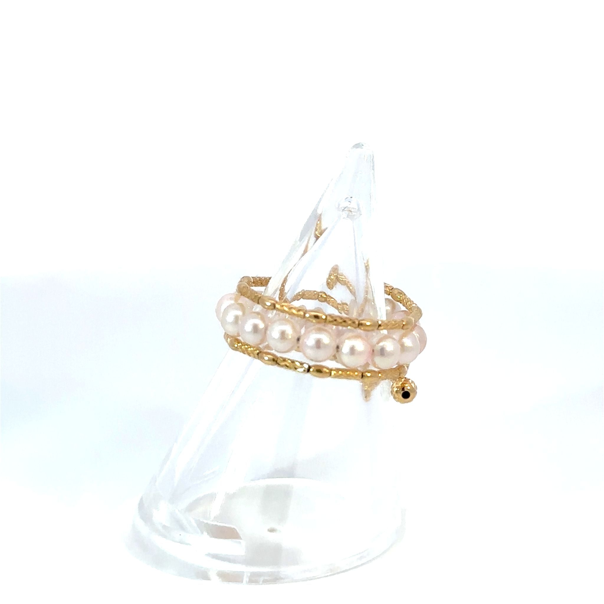 パール K18リング(アコヤ真珠/フリーサイズ/6月誕生石)《26A00405》