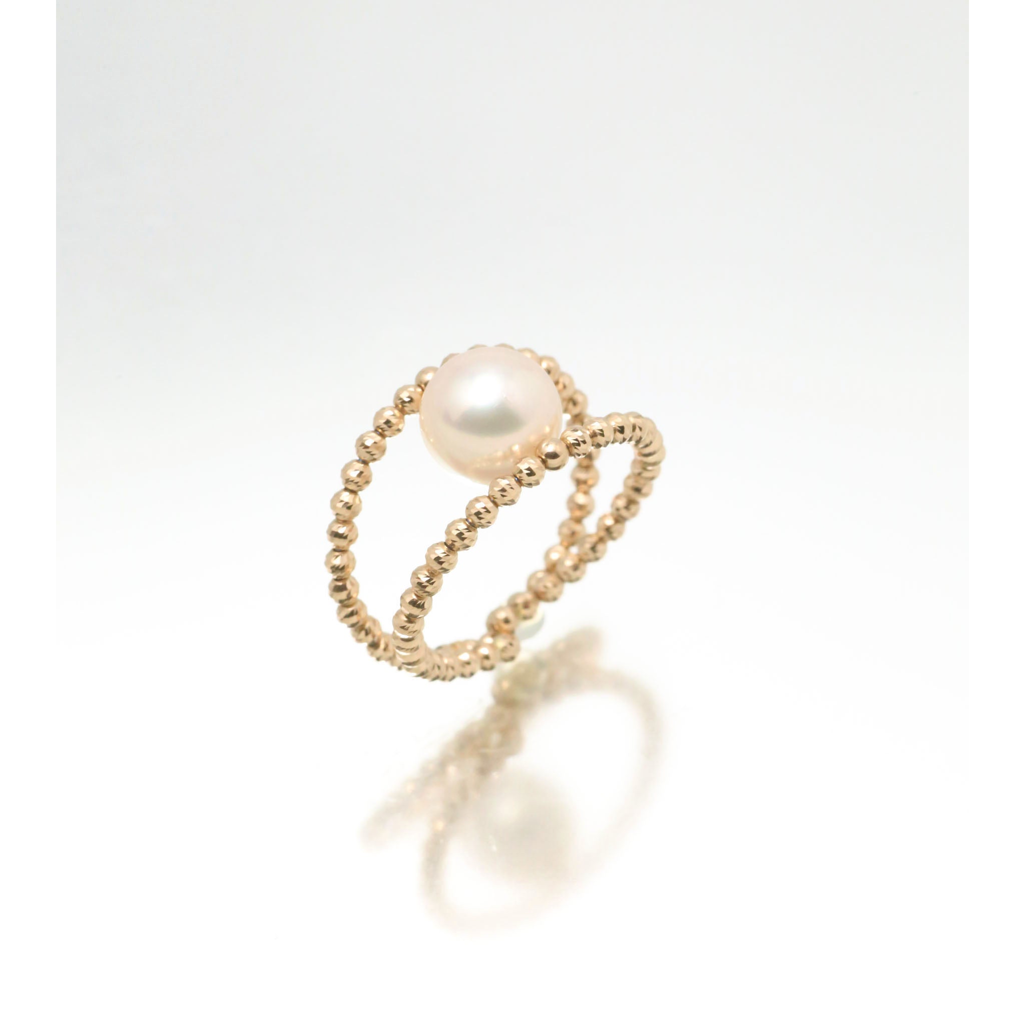 パール K18リング(アコヤ真珠/フリーサイズ/6月誕生石)《26A00406》