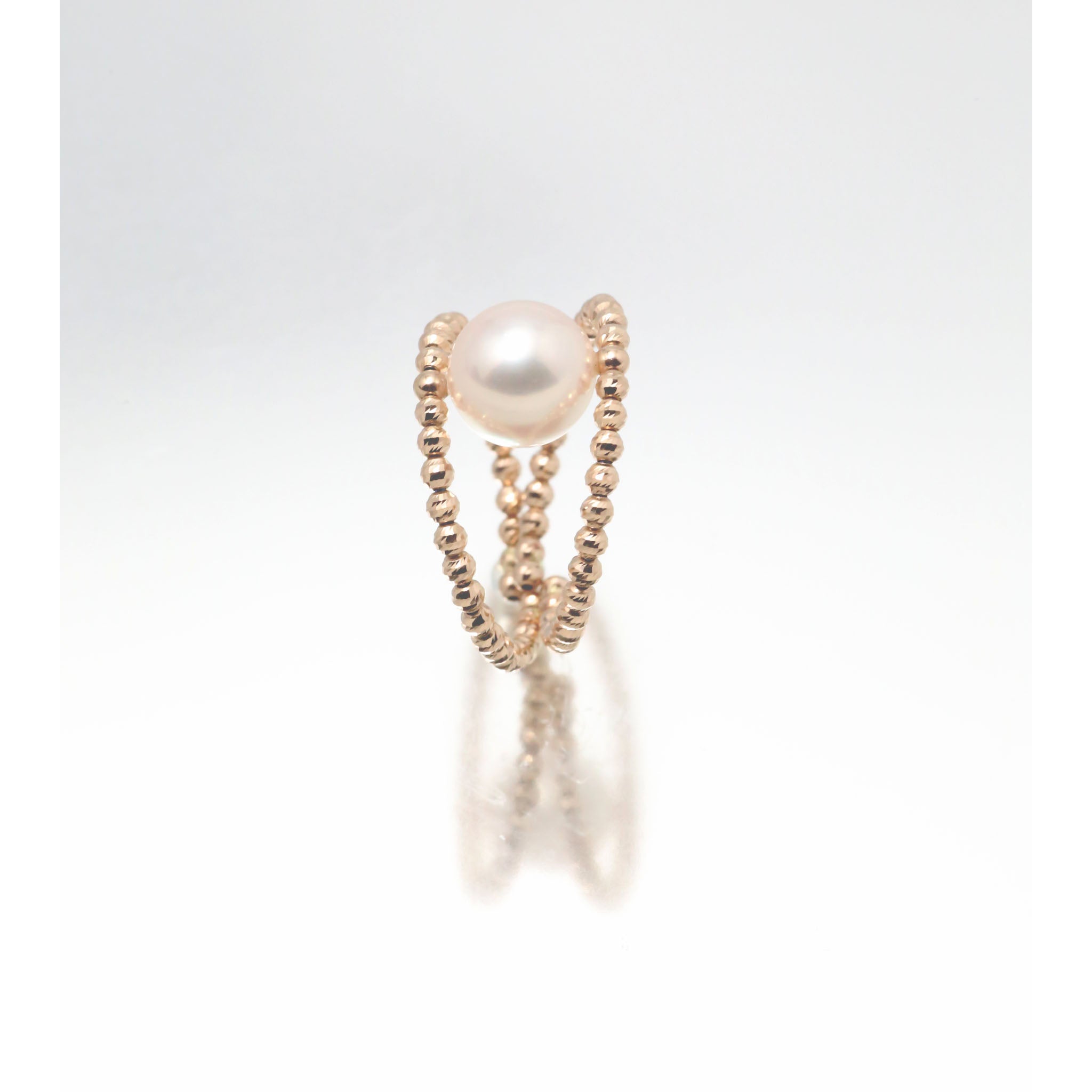 パール K18リング(アコヤ真珠/フリーサイズ/6月誕生石)《26A00406》