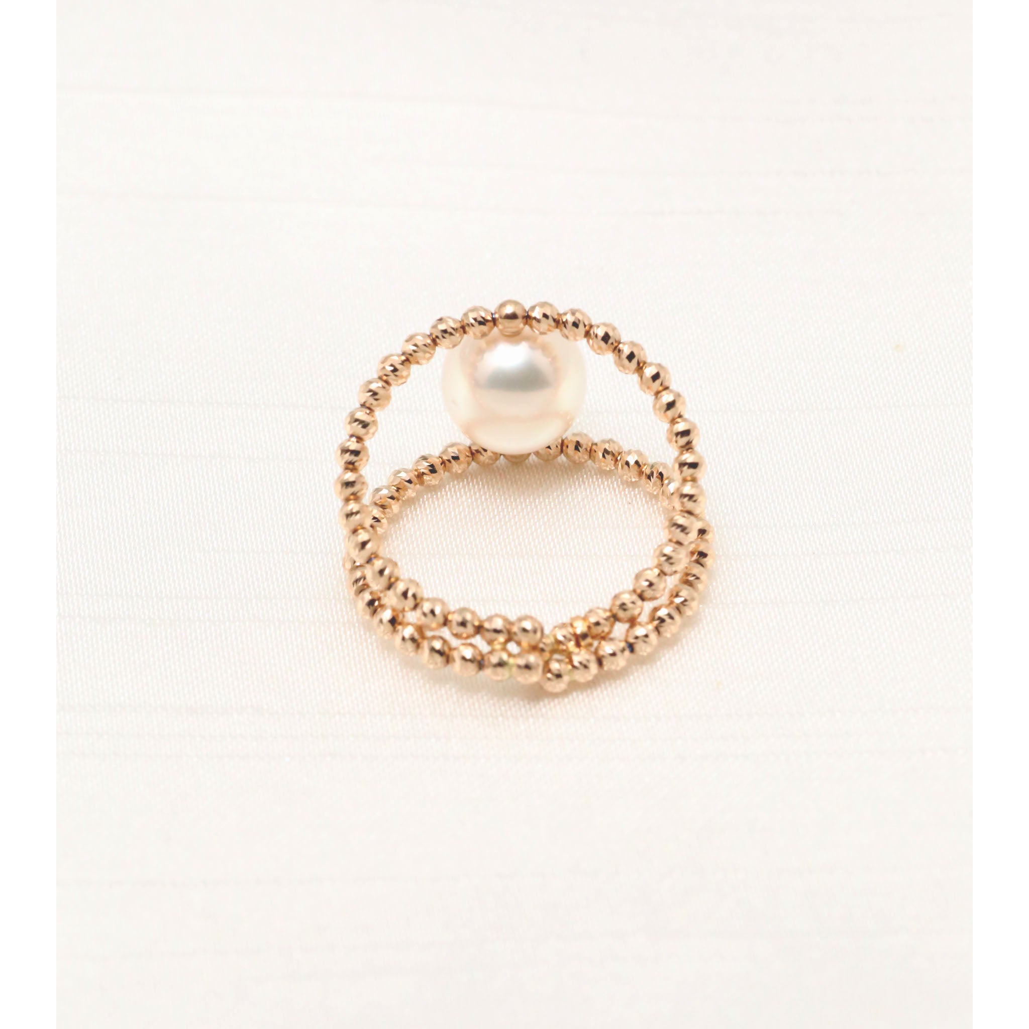 パール K18リング(アコヤ真珠/フリーサイズ/6月誕生石)《26A00406》