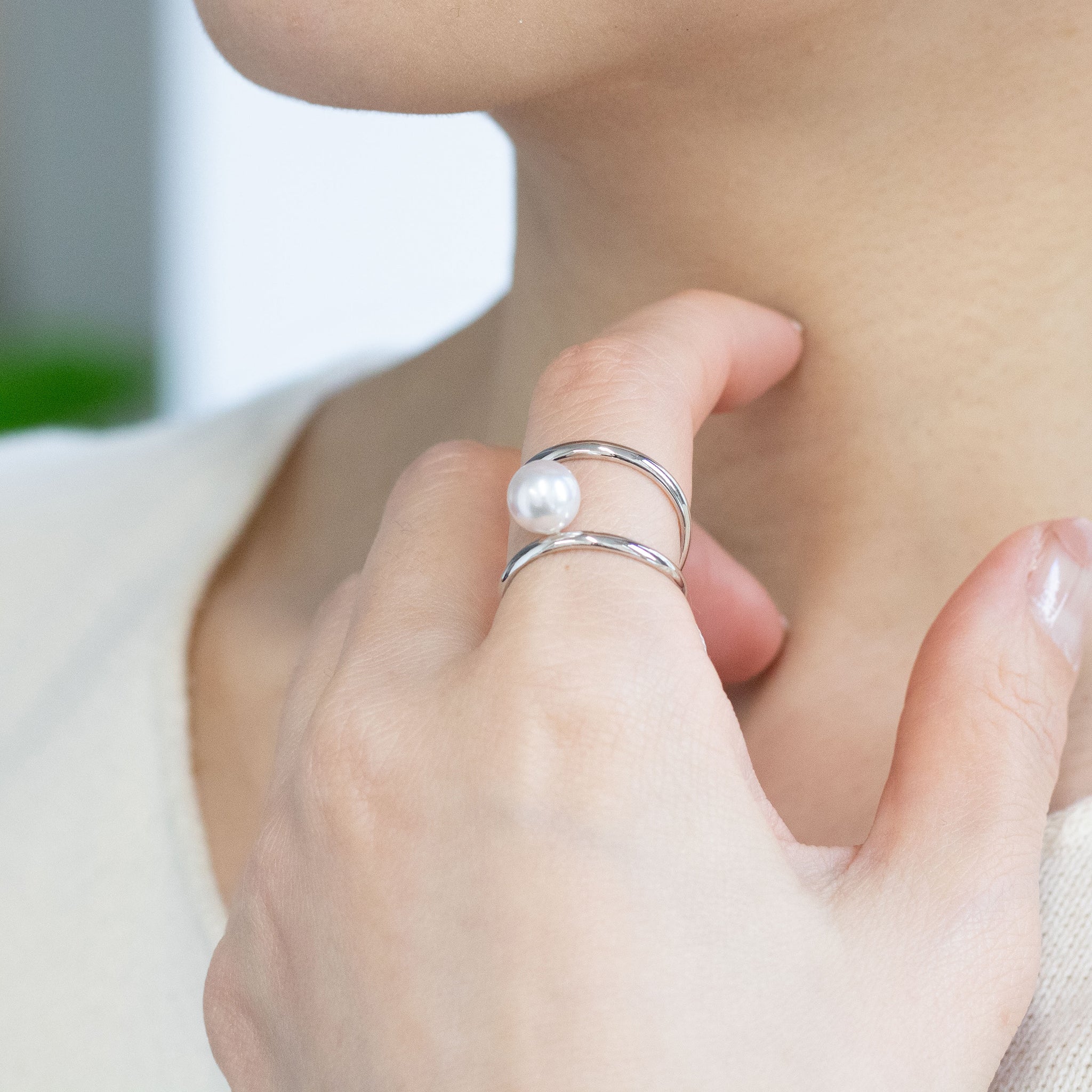 パール プラチナリング(アコヤ真珠/6月誕生石)《26A00407》