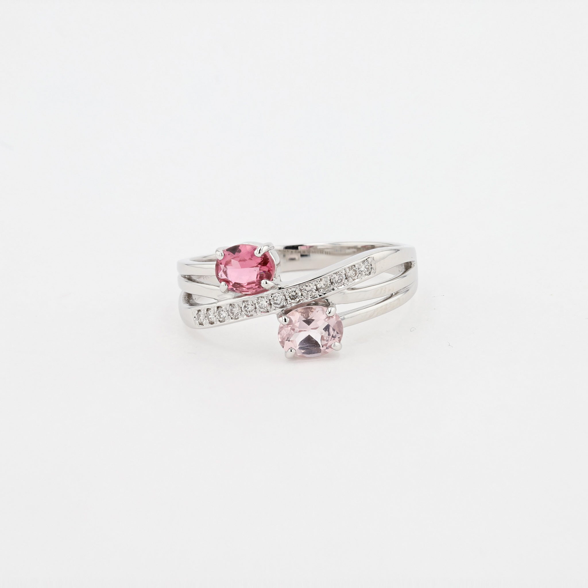 ピンクトルマリン/モルガナイト プラチナリング《26A00605》