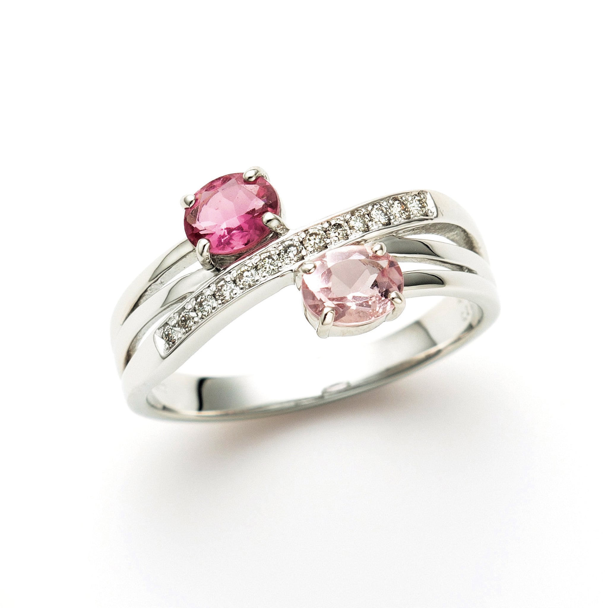 ピンクトルマリン/モルガナイト プラチナリング《26A00605》