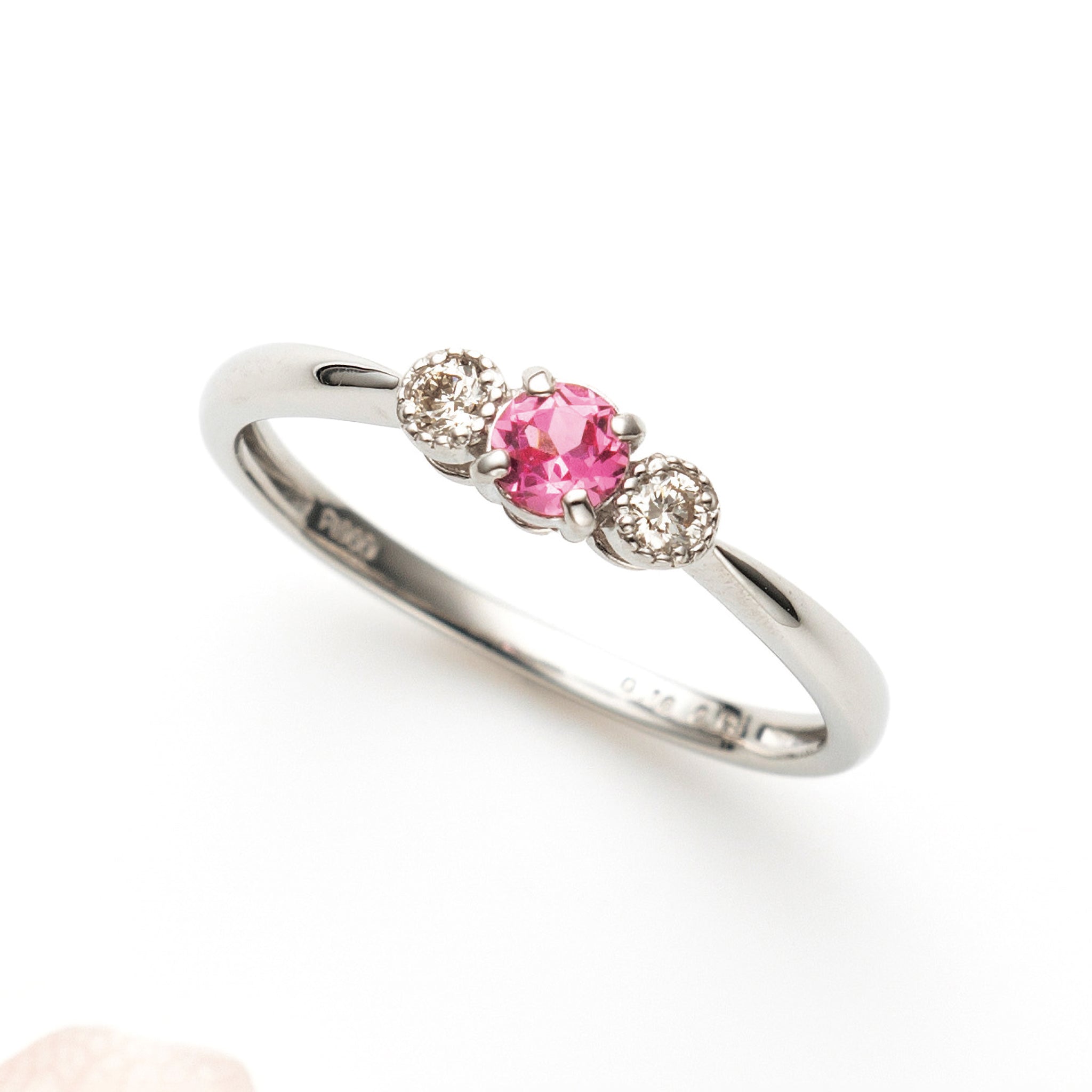 ピンクスピネル/ダイヤモンド プラチナリング(8月誕生石)《26A00606》
