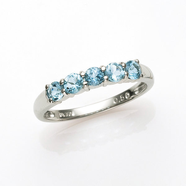 アクアマリン/ダイヤモンド プラチナリング(サンタマリアカラー/3月