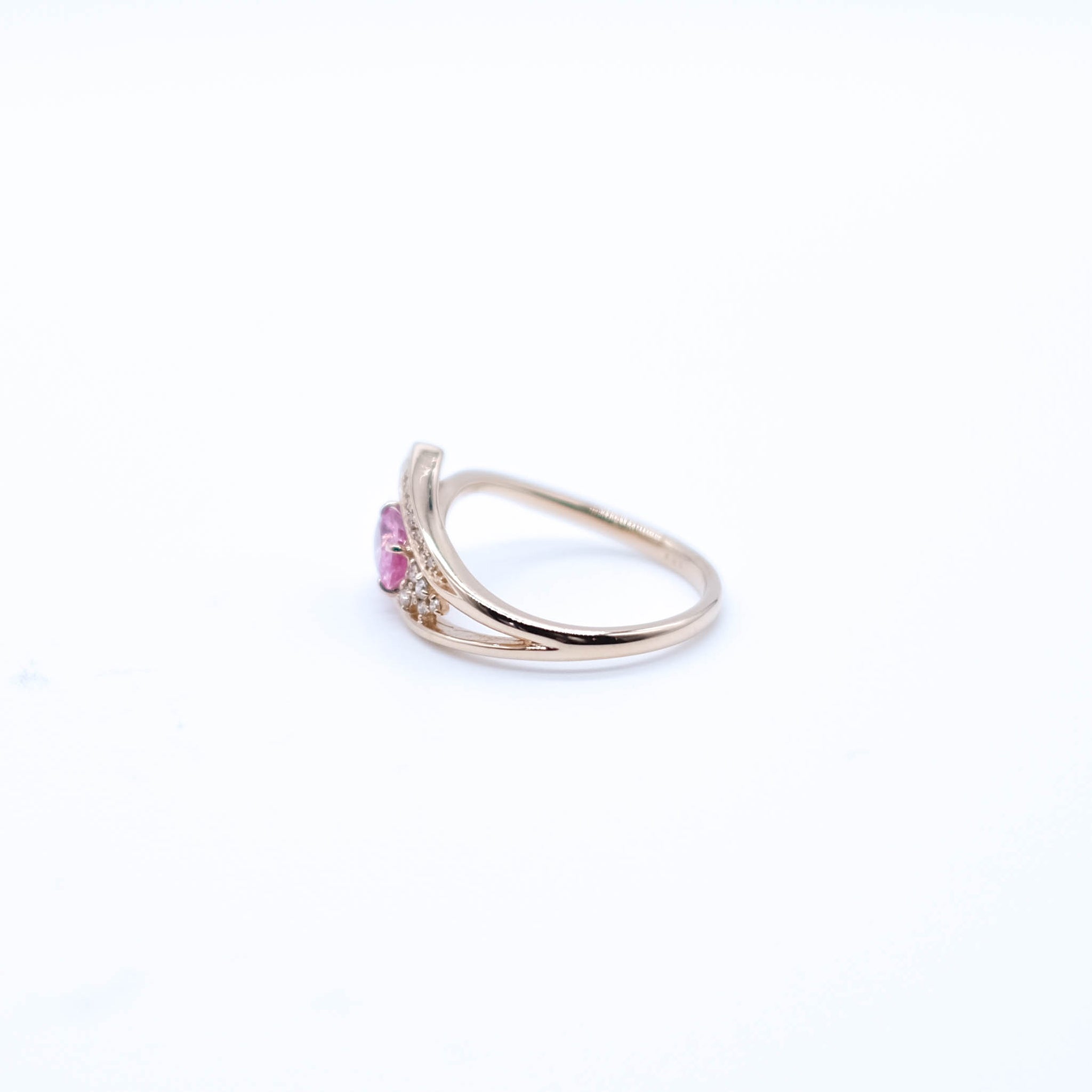 【限定3点】パパラチアサファイア/ダイヤモンド K18リング(9月誕生石/鑑別書付)《26A00806》