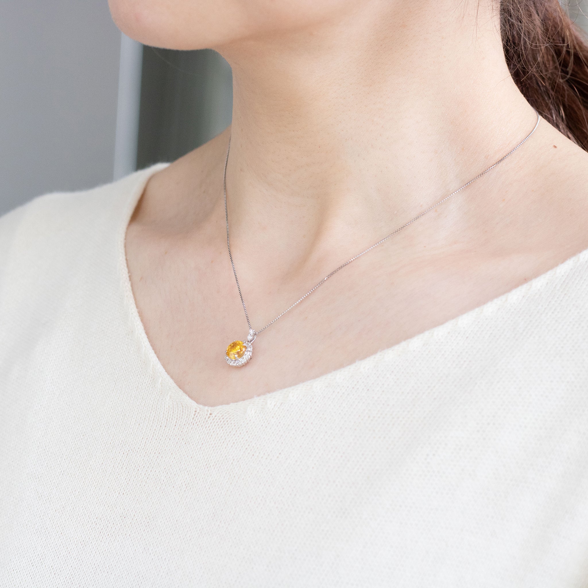 スファレライト/ダイヤモンド プラチナネックレス(鑑別書付)《26A00904》