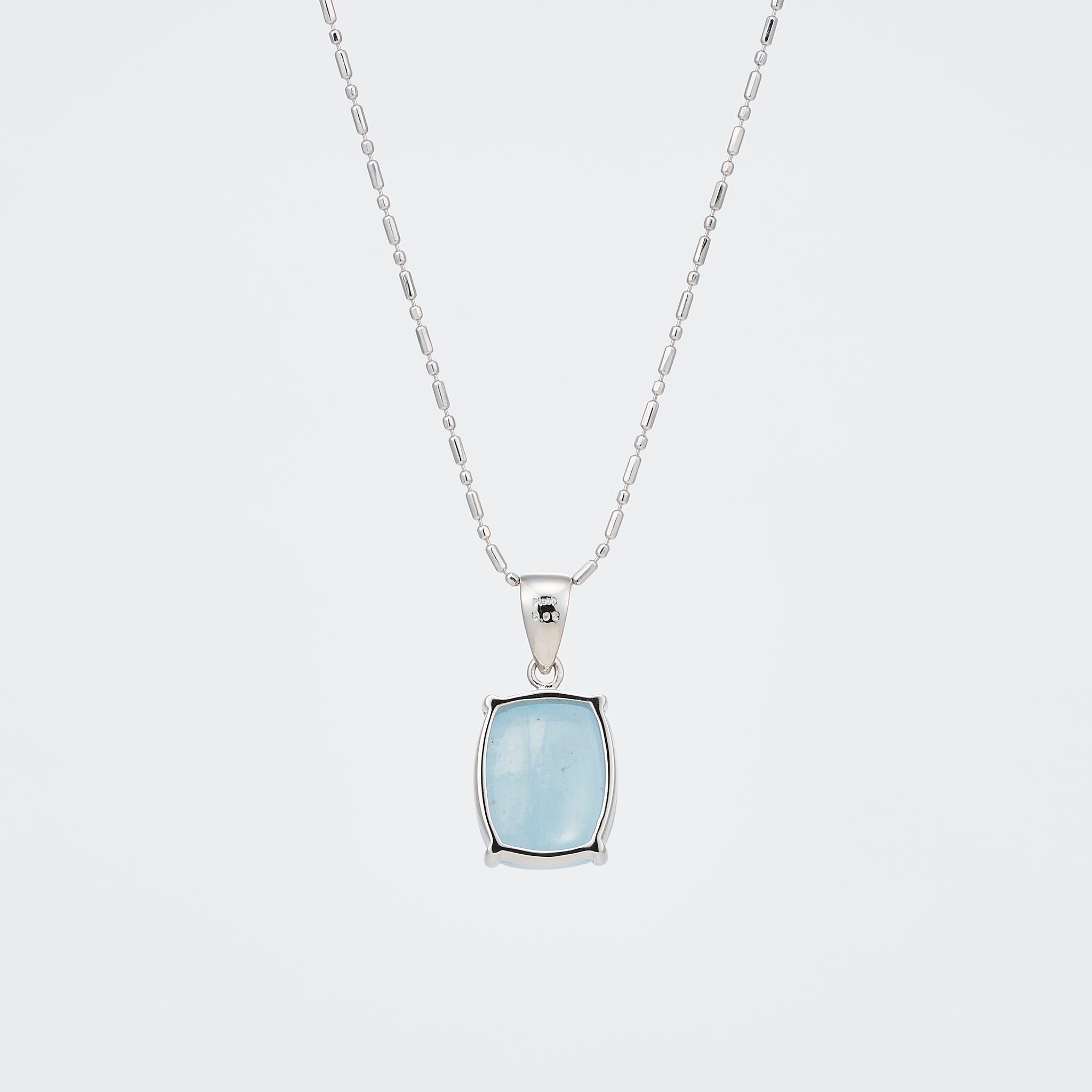 アクアマリン プラチナペンダントトップ(4.0カラット/カボションカット/3月誕生石)《26A01005》