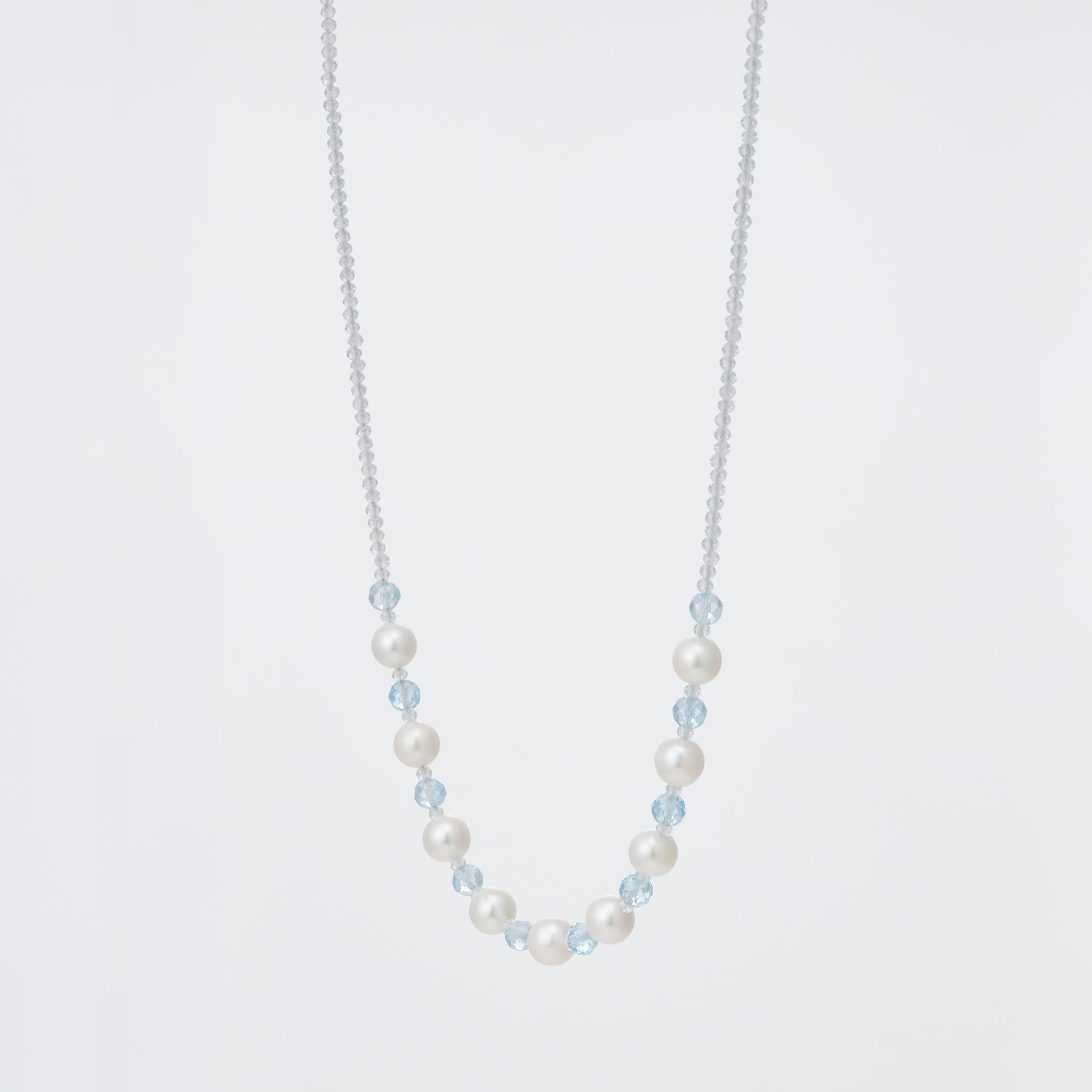 パール/ブルートパーズ ネックレス《26A01007》