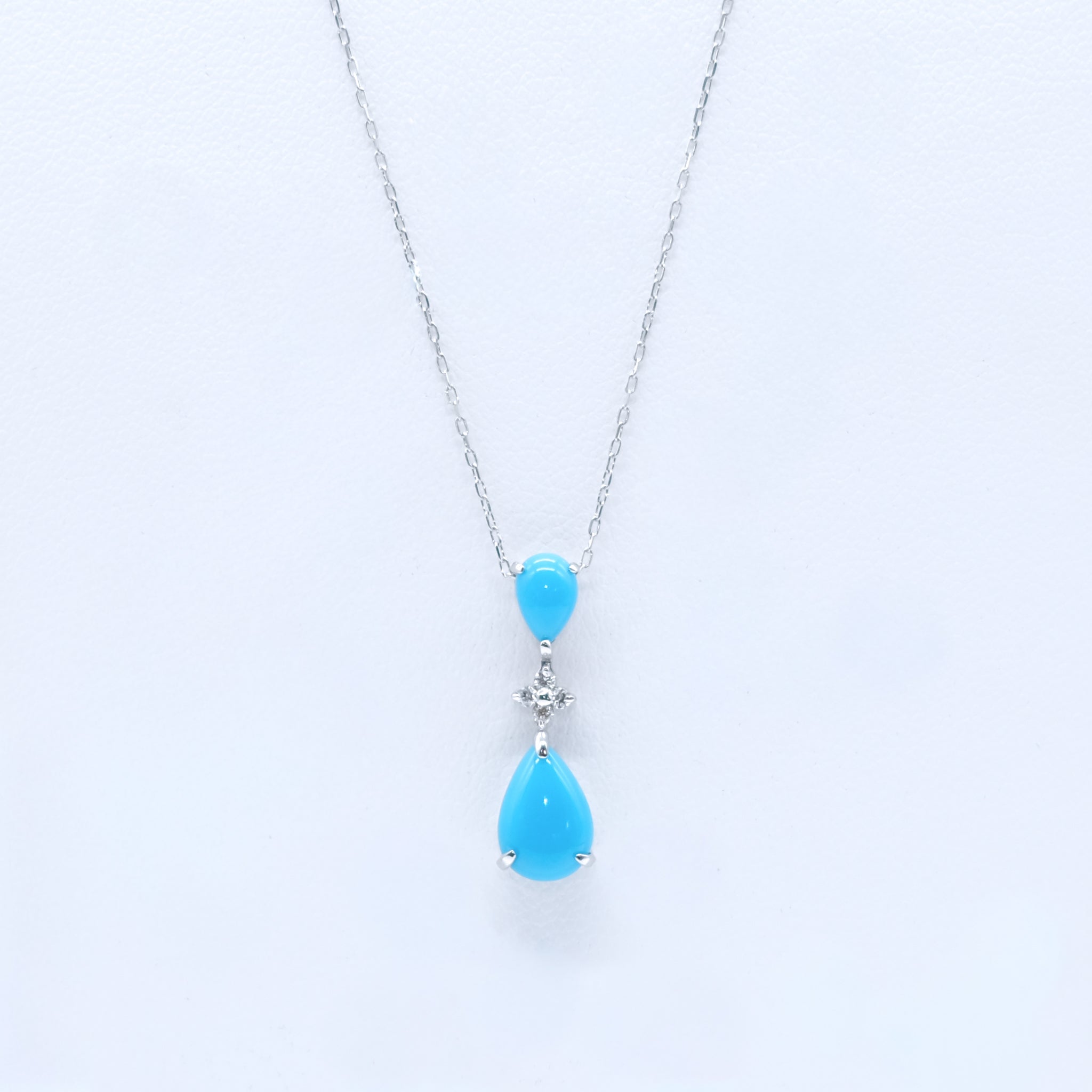 【限定5点】トルコ石/ダイヤモンド プラチナネックレス(12月誕生石)《26A01101》