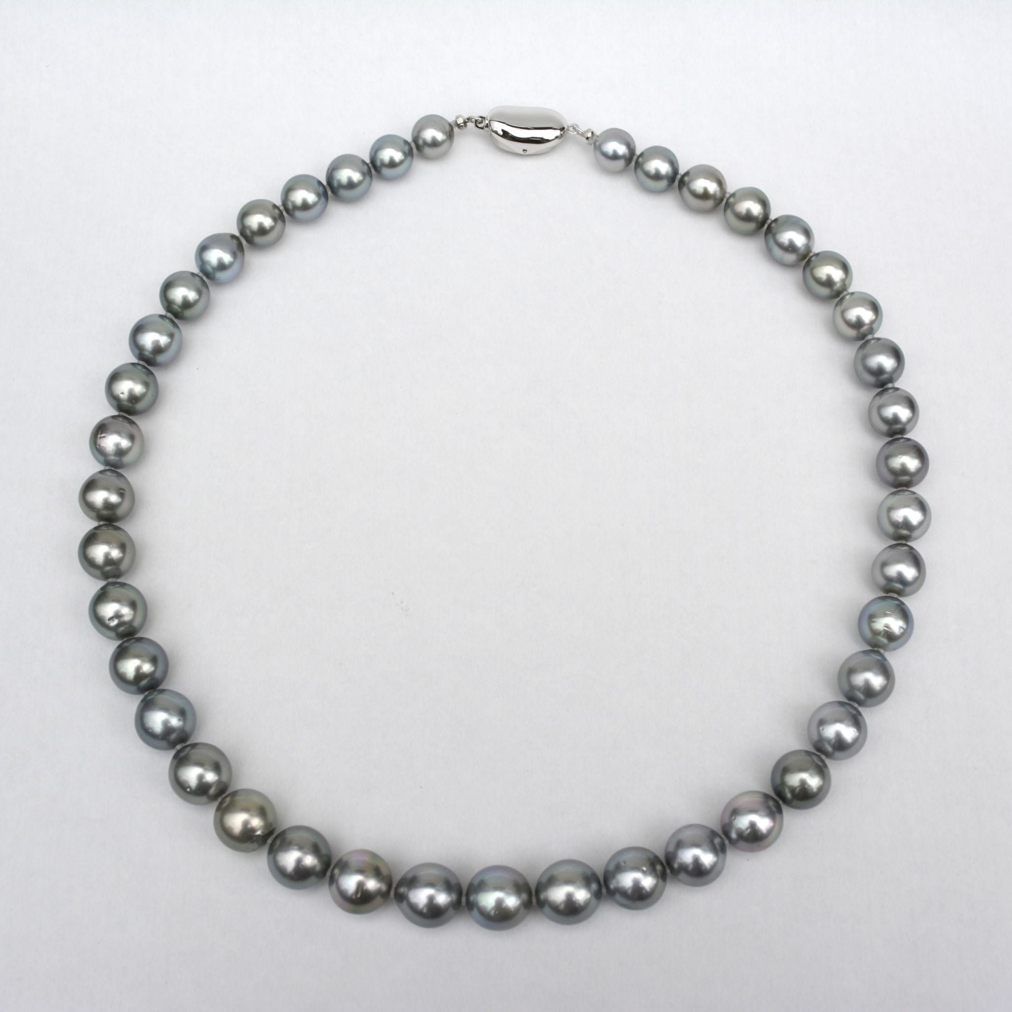 【限定5点】パール ネックレス(黒蝶真珠/8～10mm/グレー系/6月誕生石/真珠鑑別鑑定書付)《26A01106》