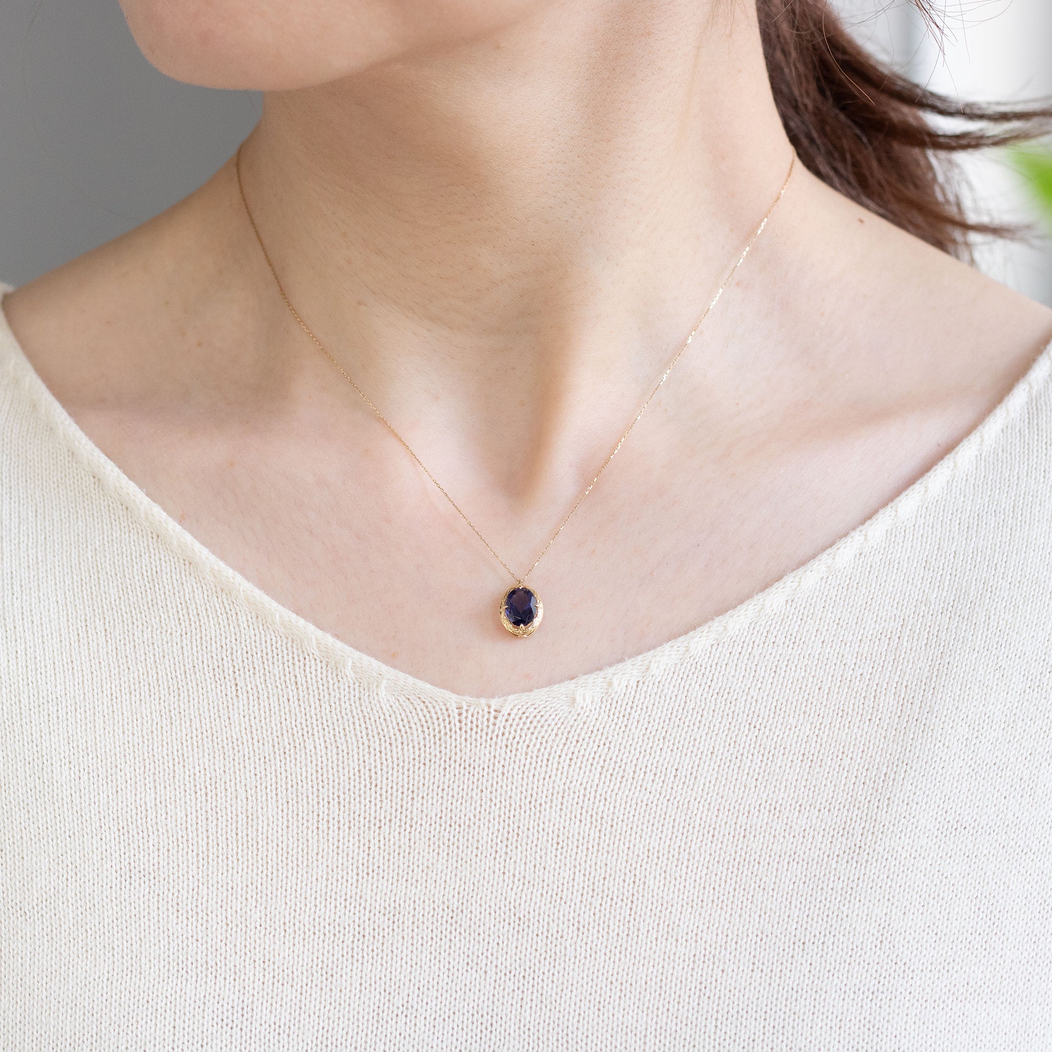 アイオライト K10ネックレス(3月誕生石)《26A01208》