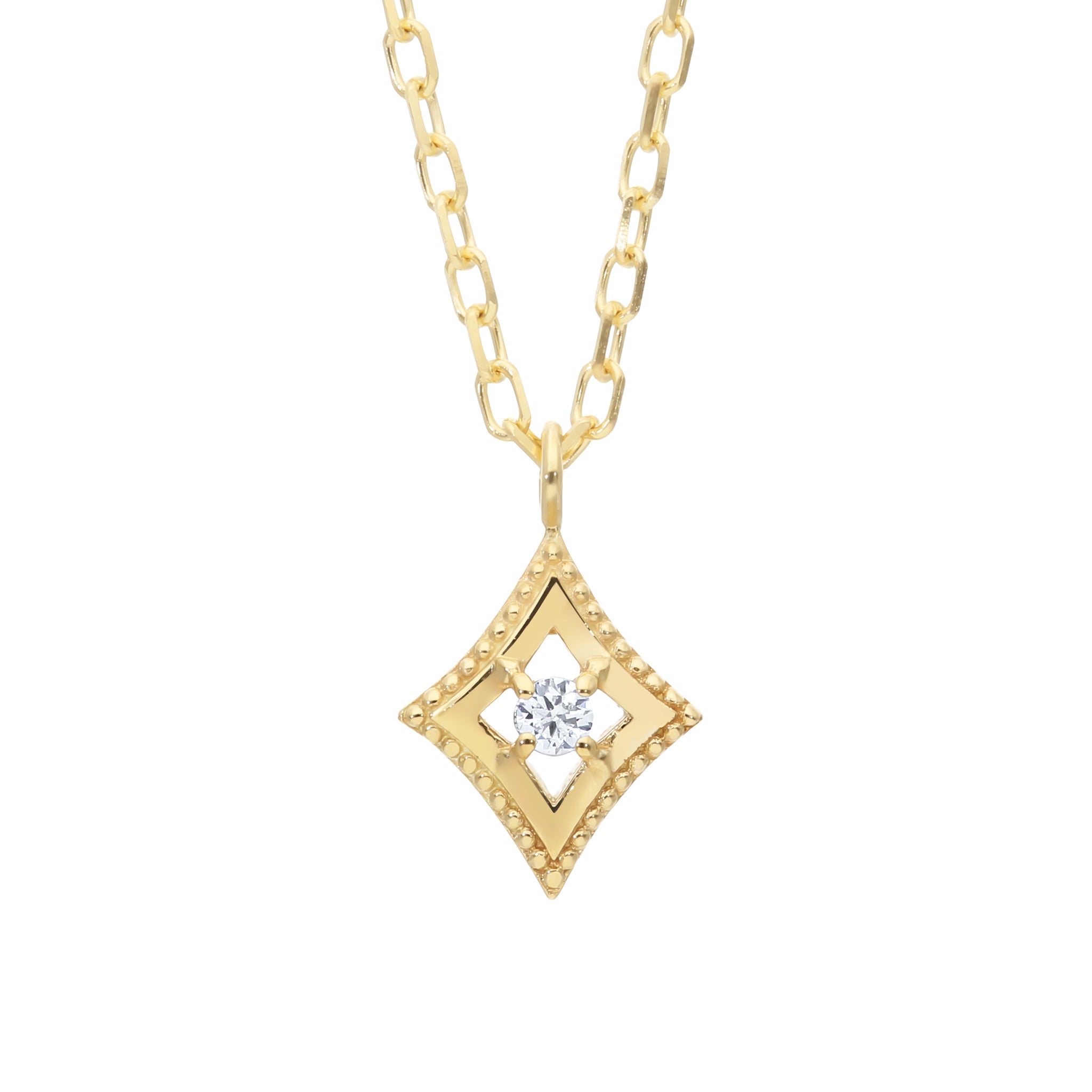 ダイヤモンド K10ネックレス(4月誕生石)《26A01301》