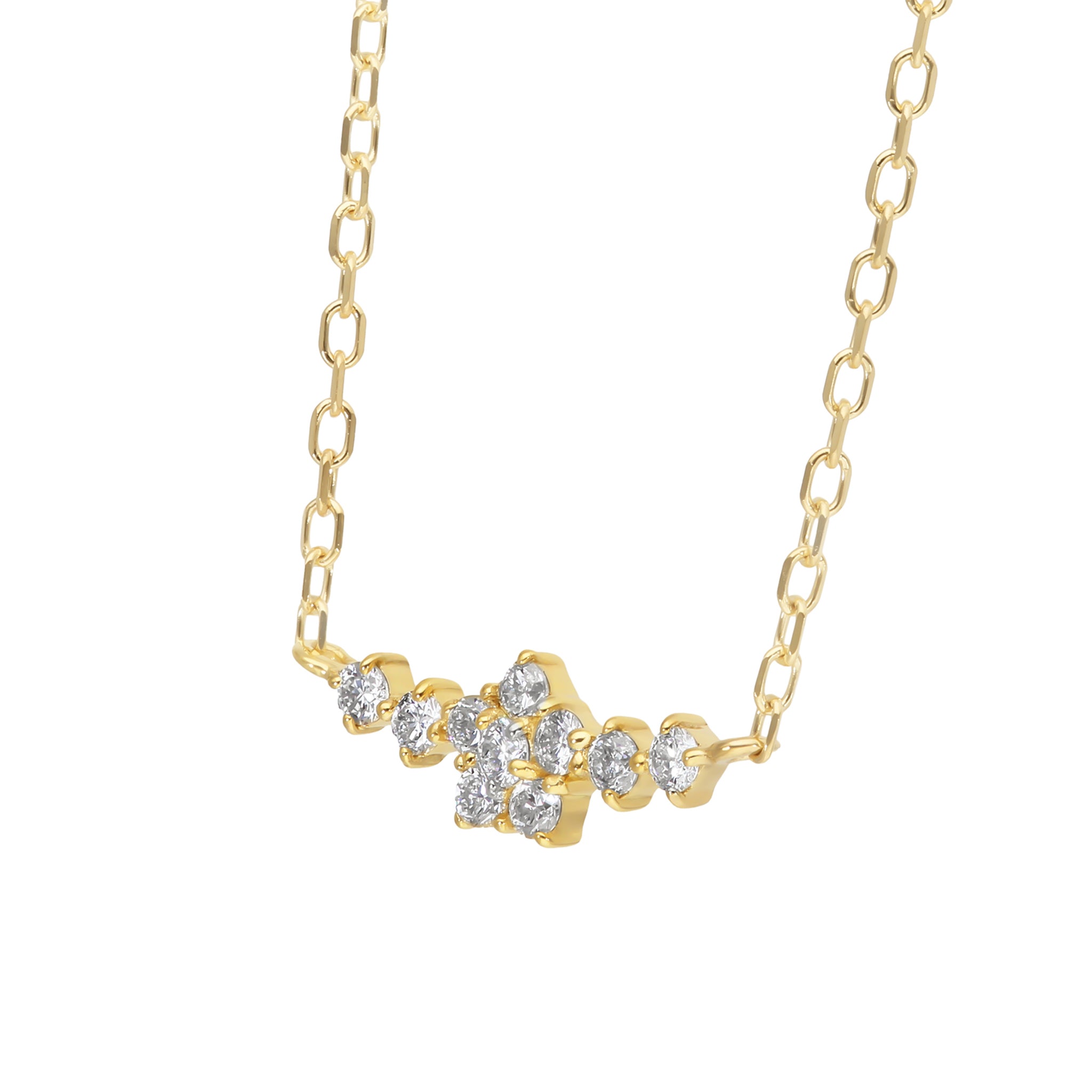 ダイヤモンド K10ネックレス(フラワーモチーフ/4月誕生石)《26A01302》