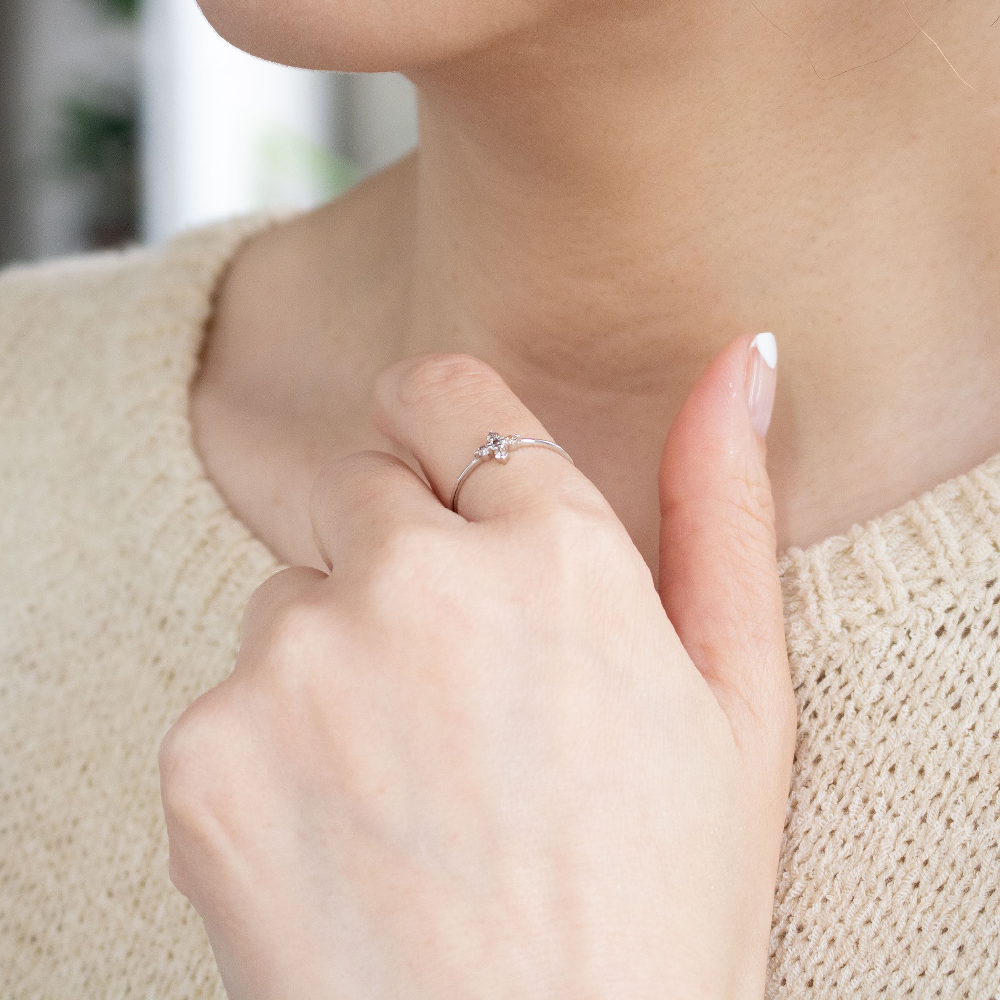 ダイヤモンド プラチナリング(4月誕生石)《26A01304》