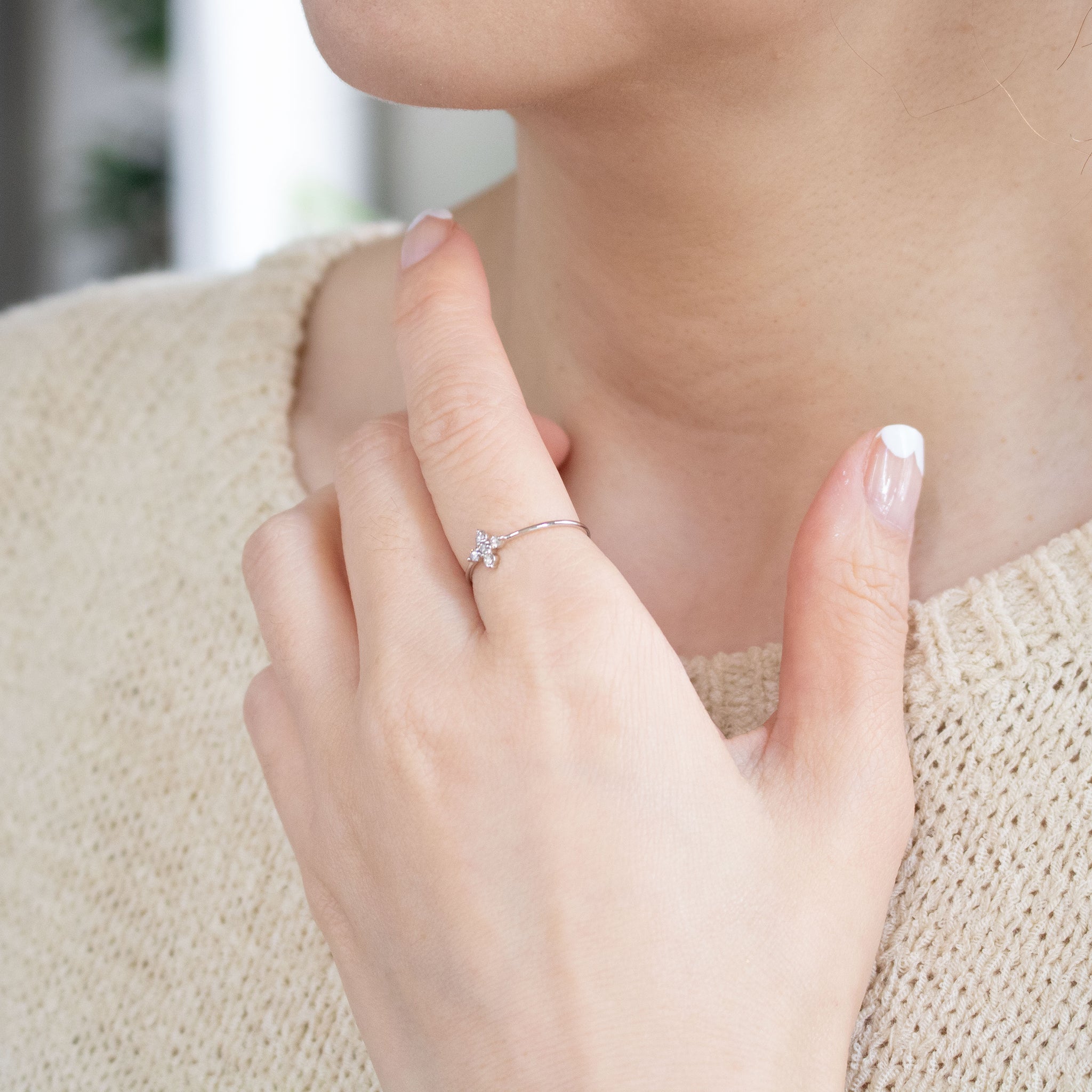 ダイヤモンド プラチナリング(4月誕生石)《26A01304》