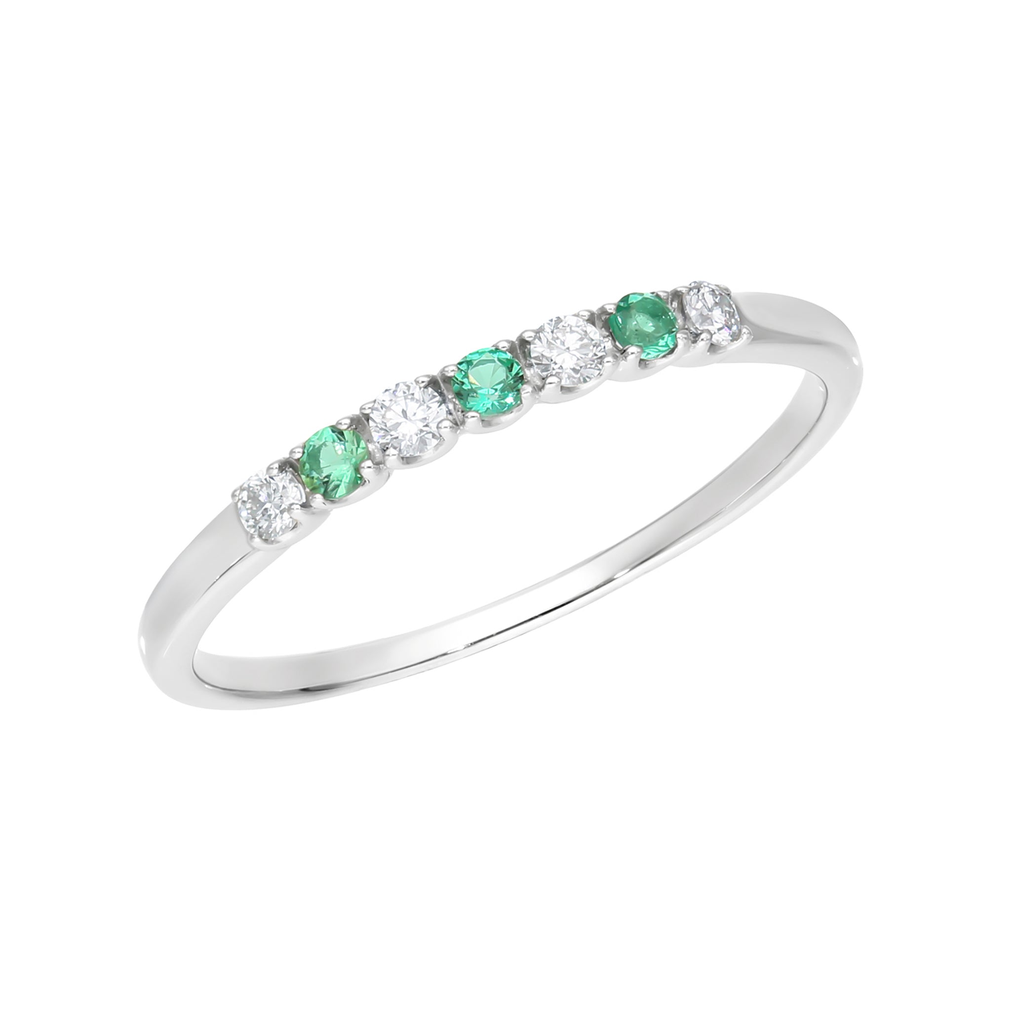 エメラルド/ダイヤモンド プラチナリング(5月誕生石)《26A01311》