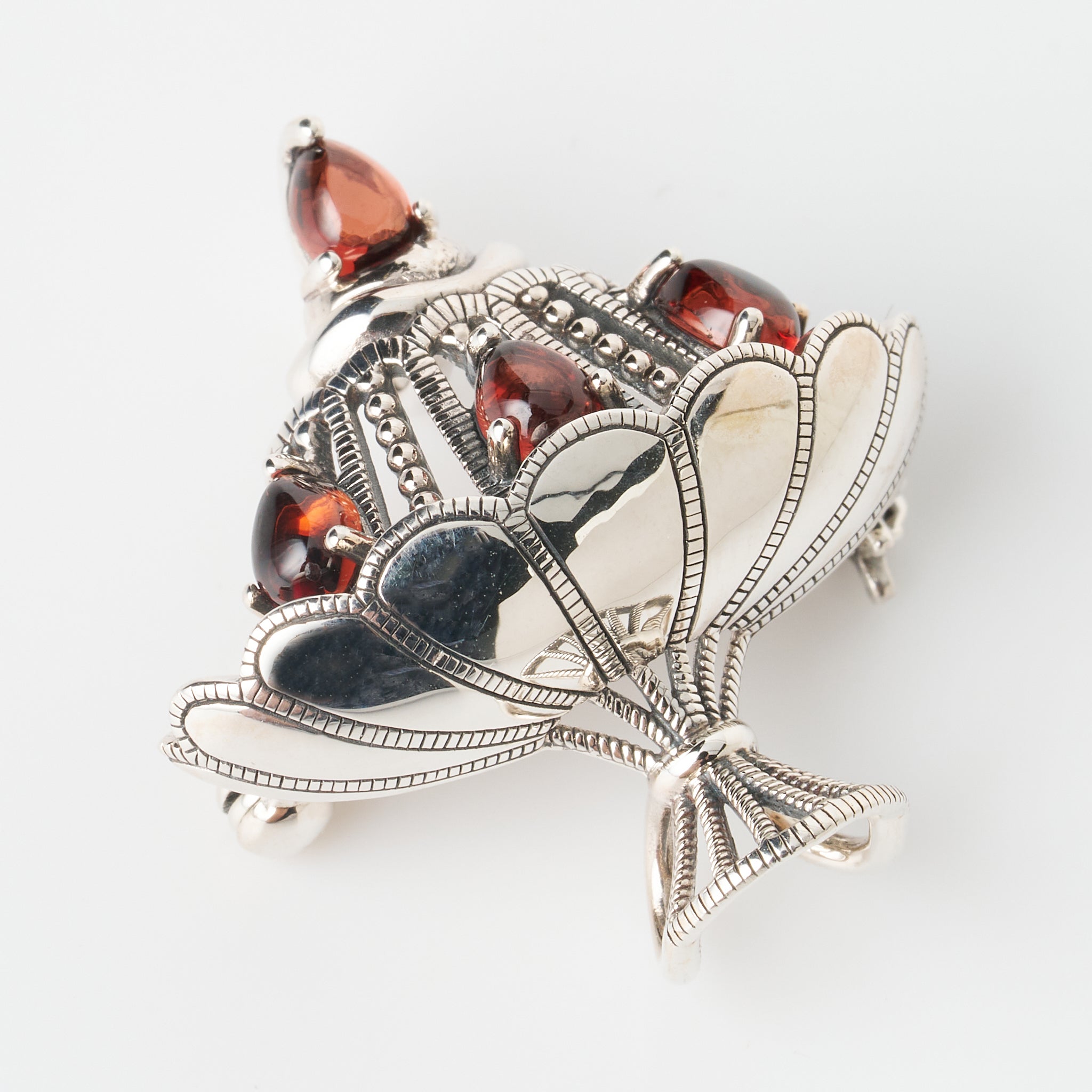 ガーネット シルバーブローチ兼ペンダントトップ(ケーキモチーフ/1月誕生石)《26A01404》