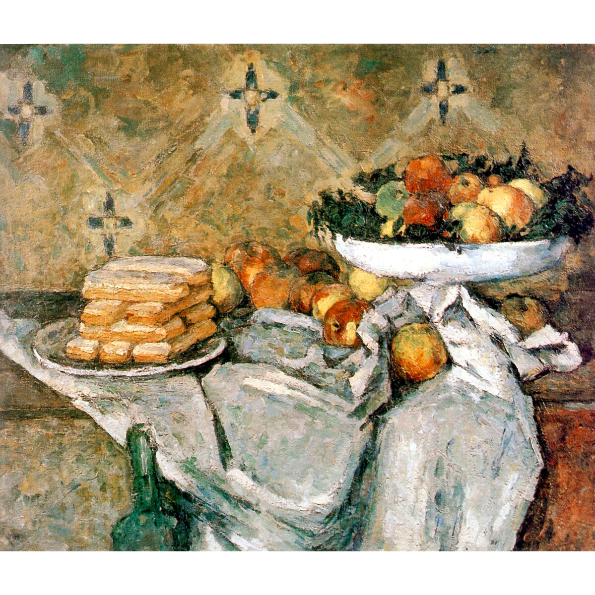 グリーンカルセドニー/イエローカルセドニー シルバーブローチ兼ペンダントトップ(セザンヌ「コンポートのある静物」モチーフ)《26A01406》