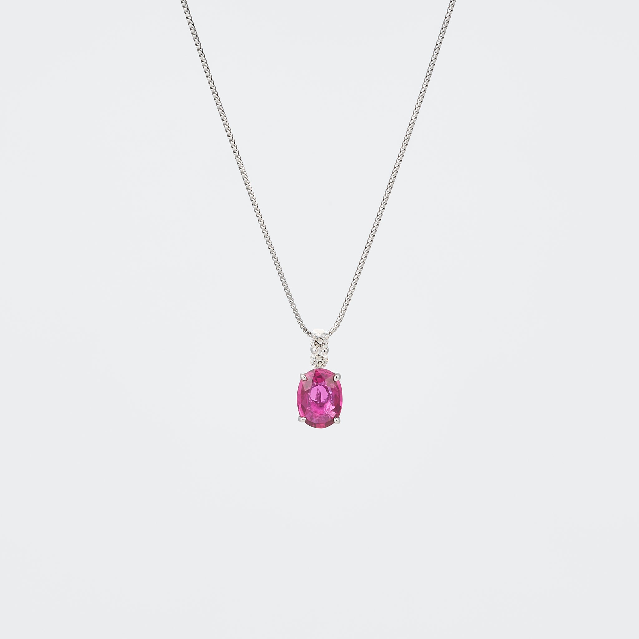 ルビー/ダイヤモンド プラチナネックレス(7月誕生石)《26A01802》