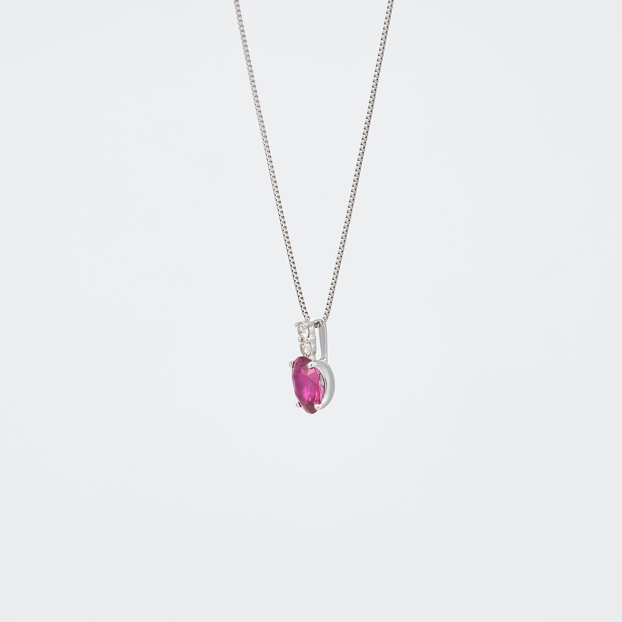 ルビー/ダイヤモンド プラチナネックレス(7月誕生石)《26A01802》