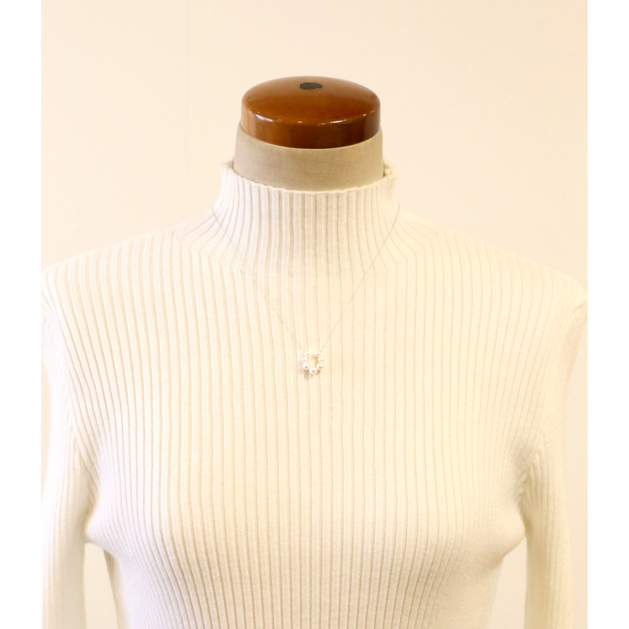 パール プラチナネックレス(アコヤ真珠/馬蹄モチーフ/6月誕生石)《26A01907》