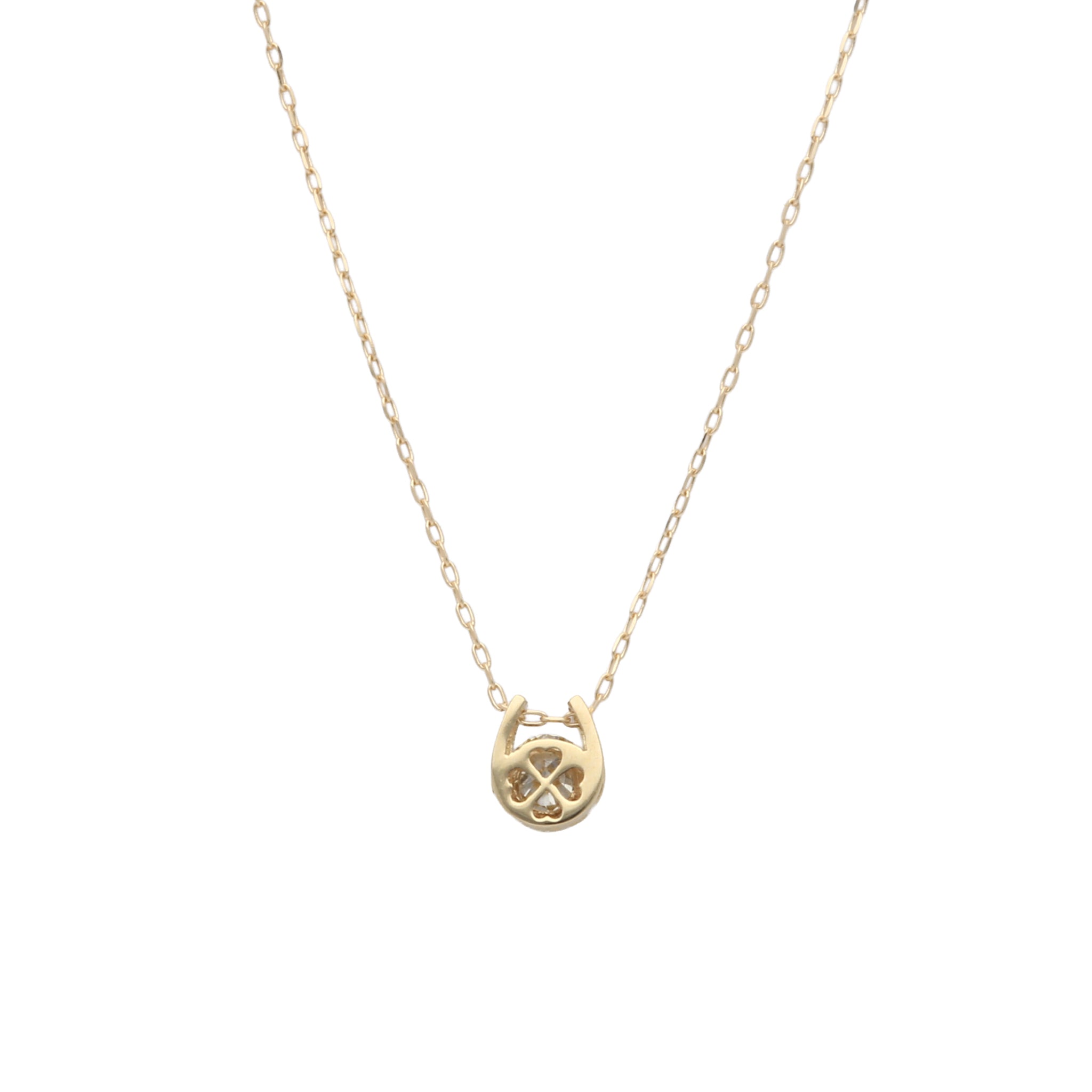 ダイヤモンド K18ネックレス(馬蹄モチーフ/4月誕生石)《26A01908》