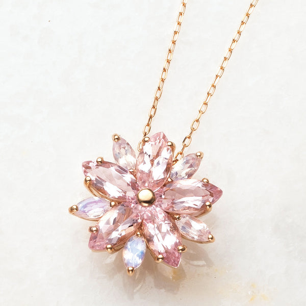 モルガナイト/アンデシンラブラドライト K18ネックレス(4月誕生石