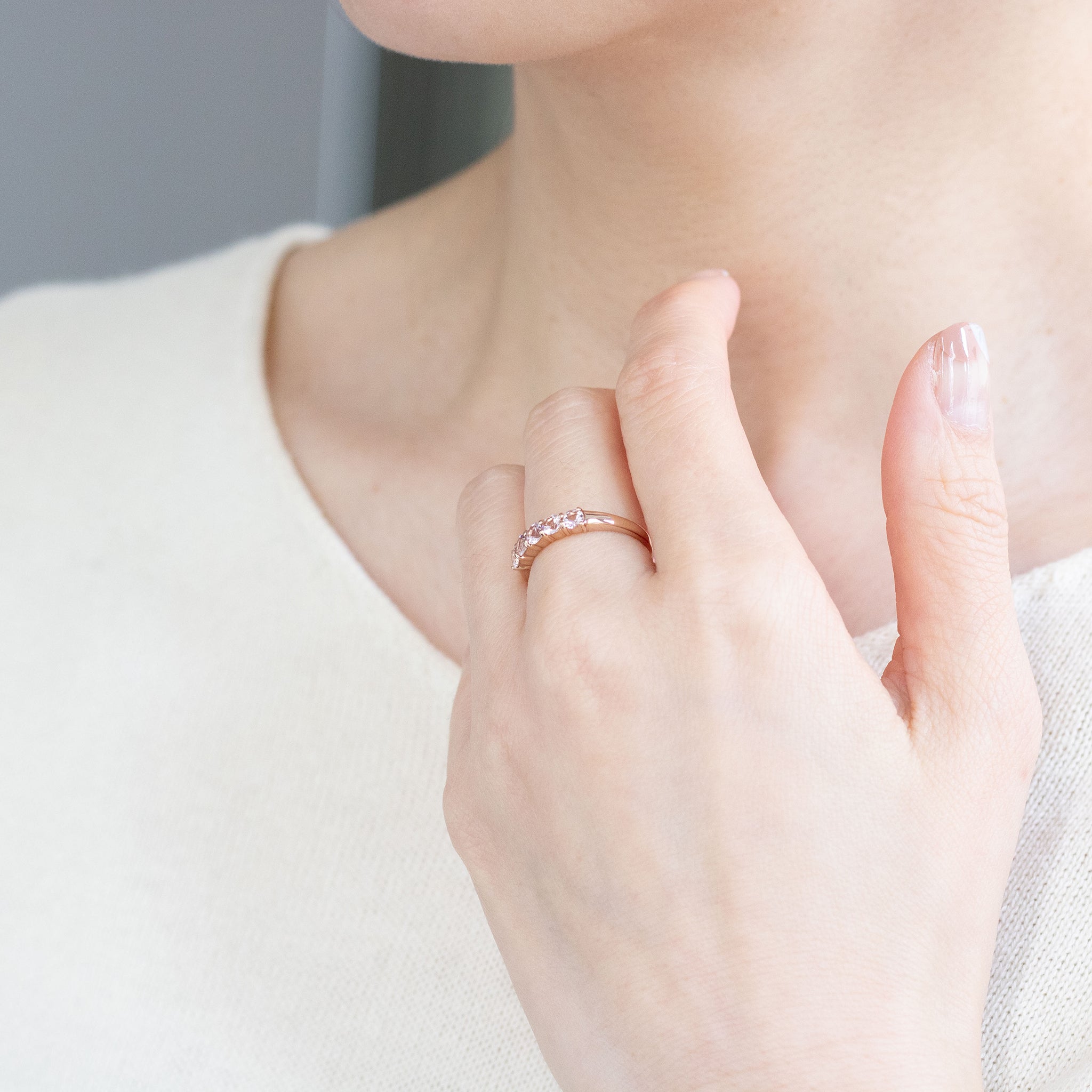 モルガナイト K18リング(4月誕生石)《26A02004》
