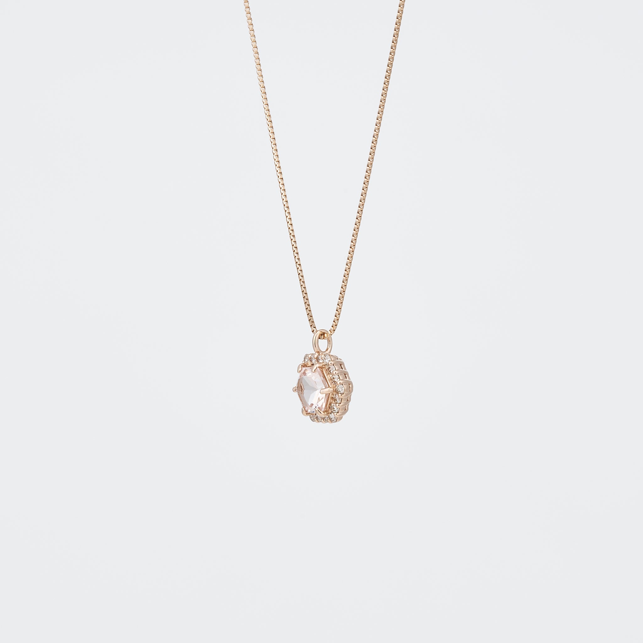 モルガナイト/ダイヤモンド K18ネックレス(0.48カラット/ヘキサゴンカット/4月誕生石)《26A02007》