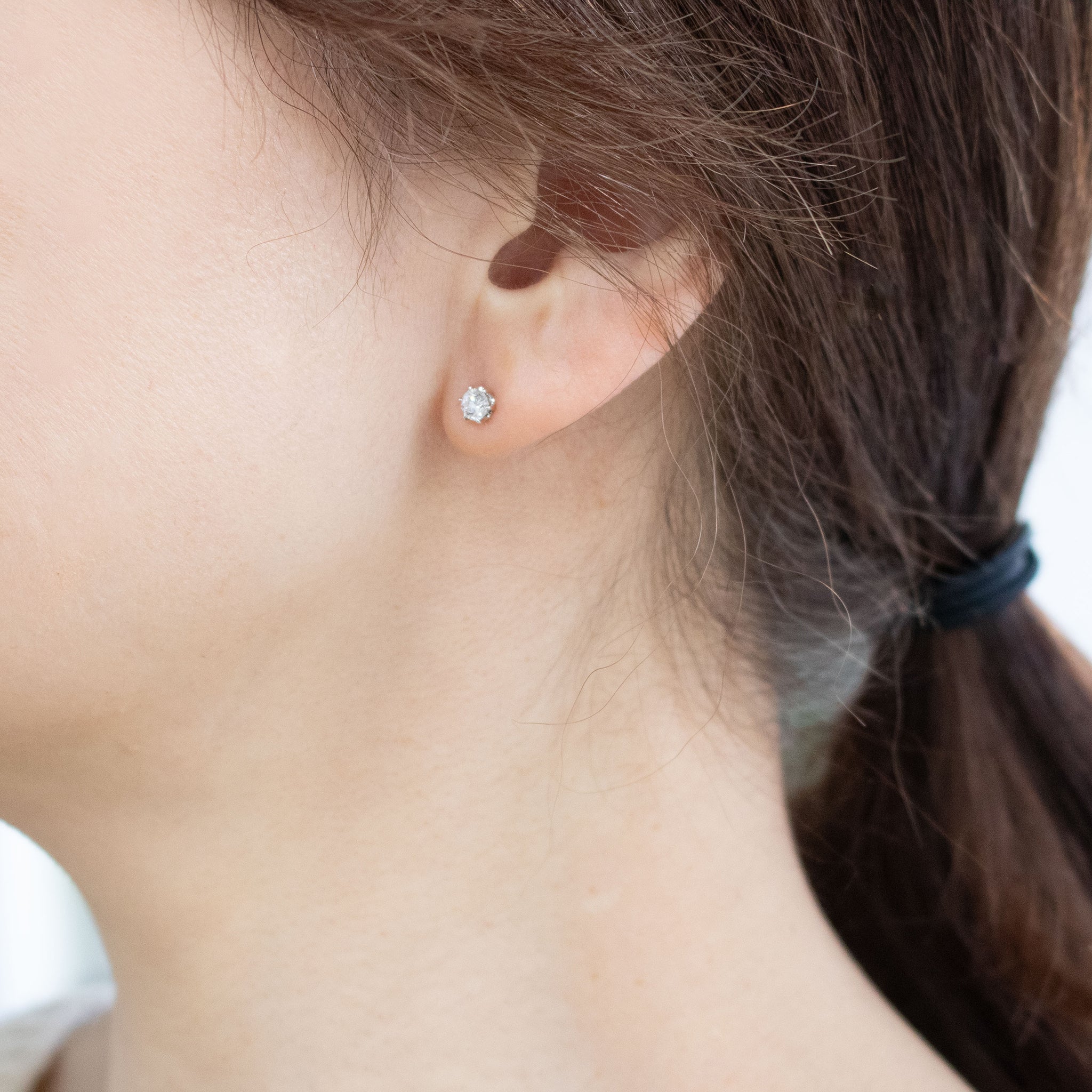 ダイヤモンド プラチナピアス(0.4カラット/Dカラー/SIクラス/GOOD/4月誕生石/グレーディングレポート付)《26A02102》