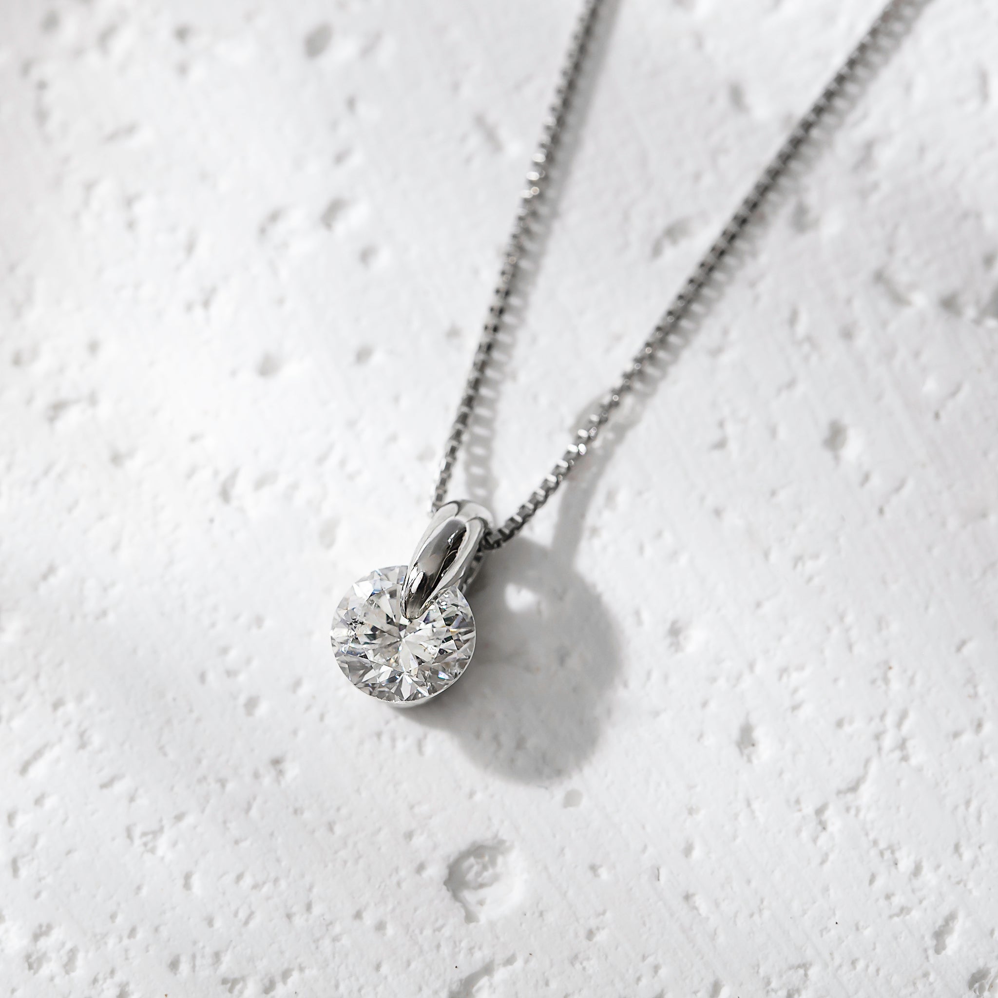 ダイヤモンド プラチナネックレス(0.4カラット/Hカラー/I1/GOOD/4月誕生石/グレーディングレポート付)《26A02103》