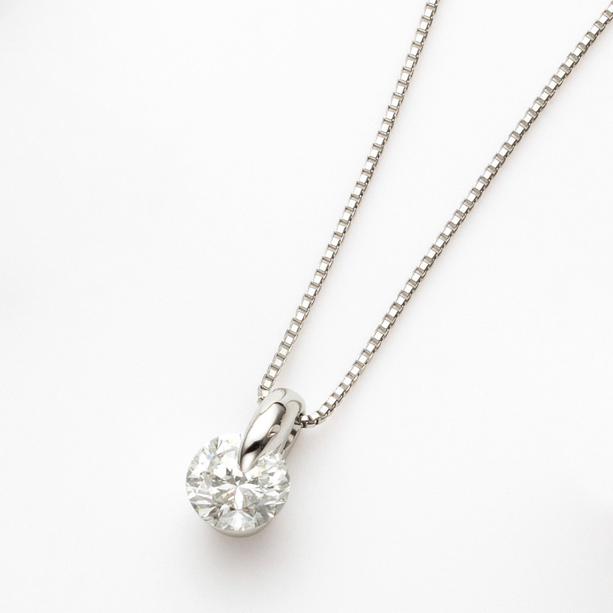 ダイヤモンド プラチナネックレス(0.4カラット/Hカラー/I1/GOOD/4月誕生石/グレーディングレポート付)《26A02103》