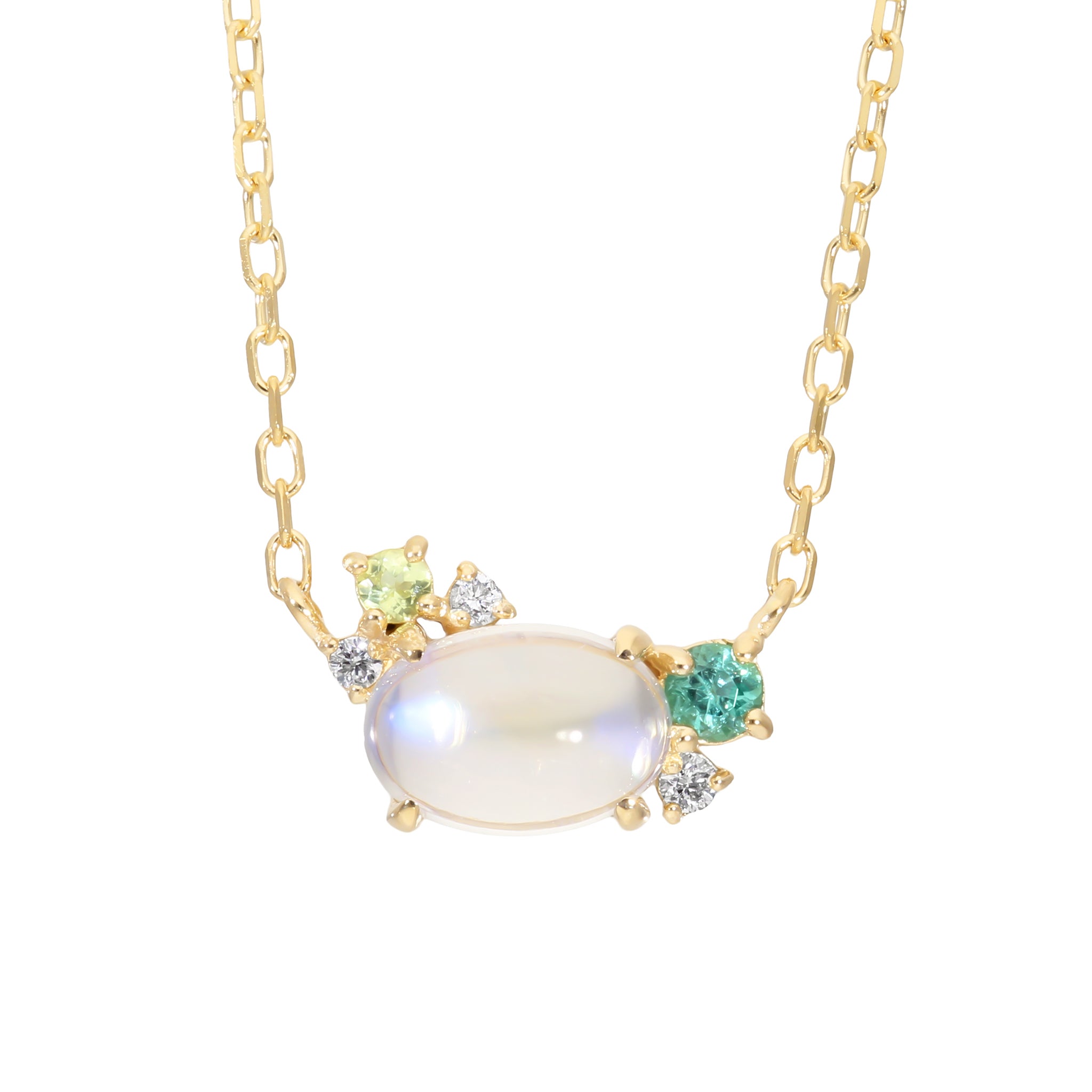 アンデシンラブラドライト/エメラルド K10ネックレス《26A02201》