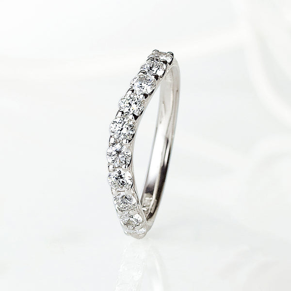 ダイヤモンド プラチナリング(計0.7カラット/ハーフエタニティ/ソフトV