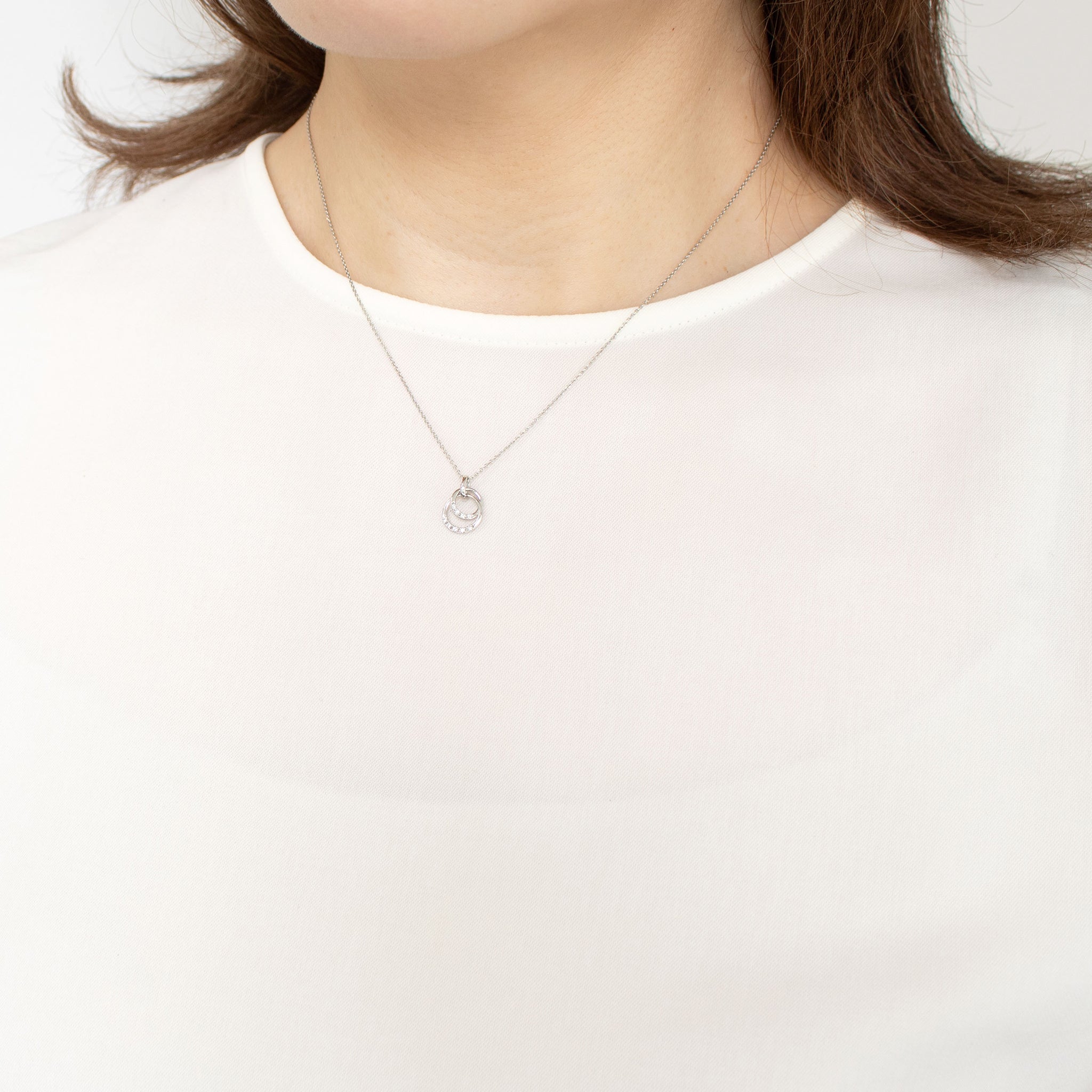 ダイヤモンド プラチナネックレス(4月誕生石)《26A02408》