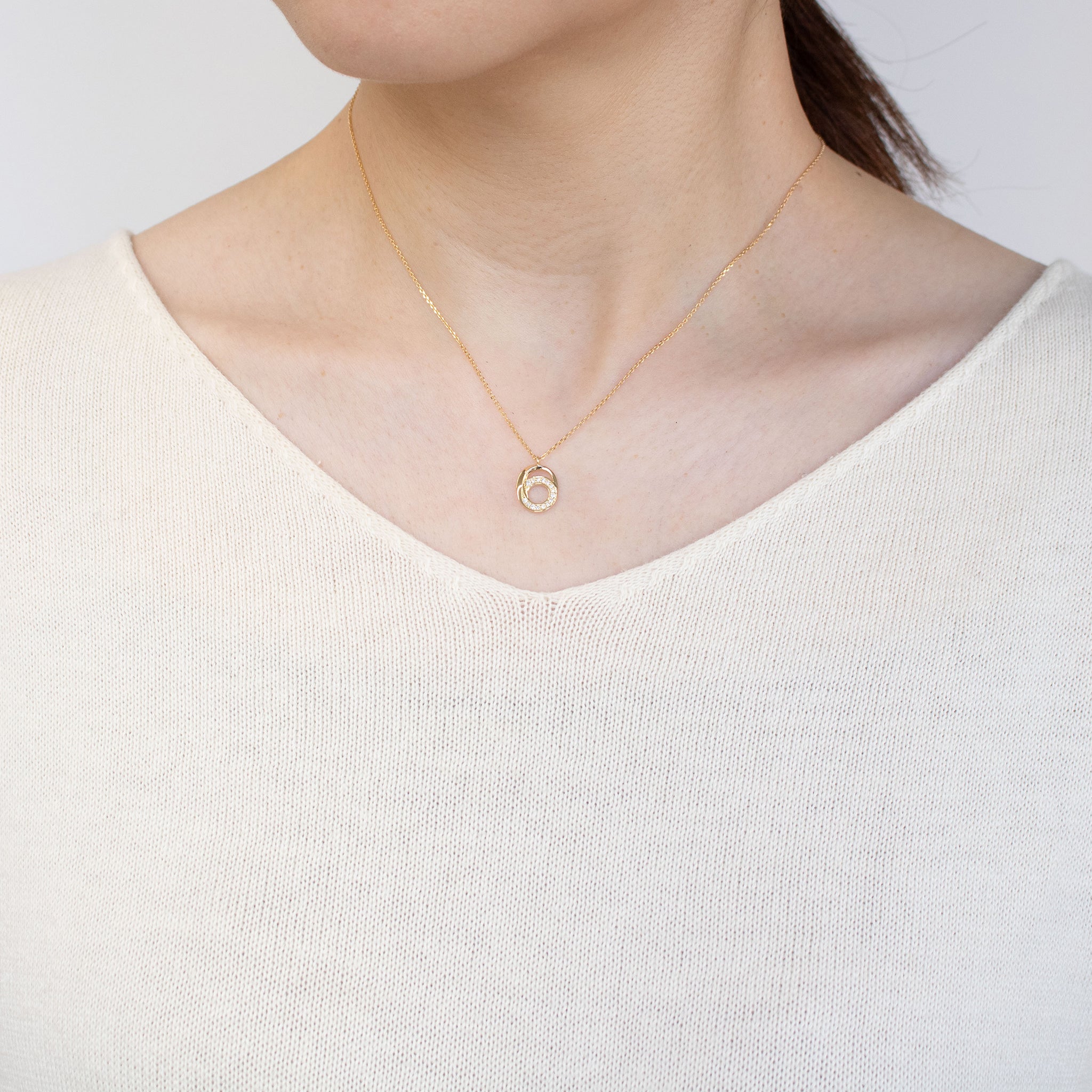 ダイヤモンド K18ネックレス(4月誕生石)《26A02605》