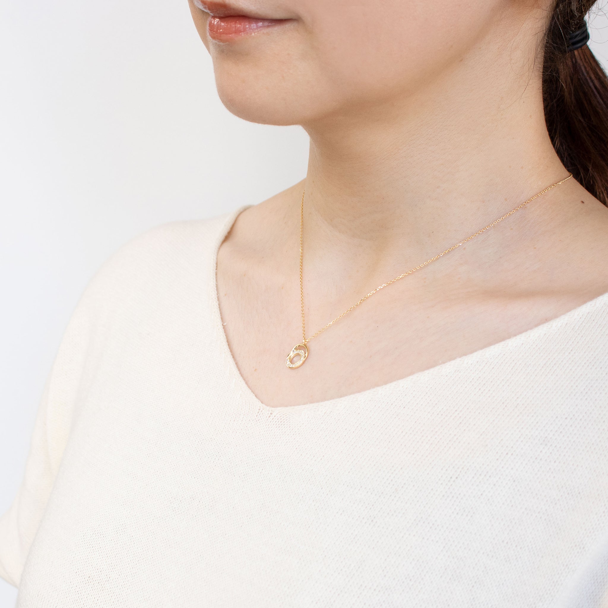 ダイヤモンド K18ネックレス(4月誕生石)《26A02605》