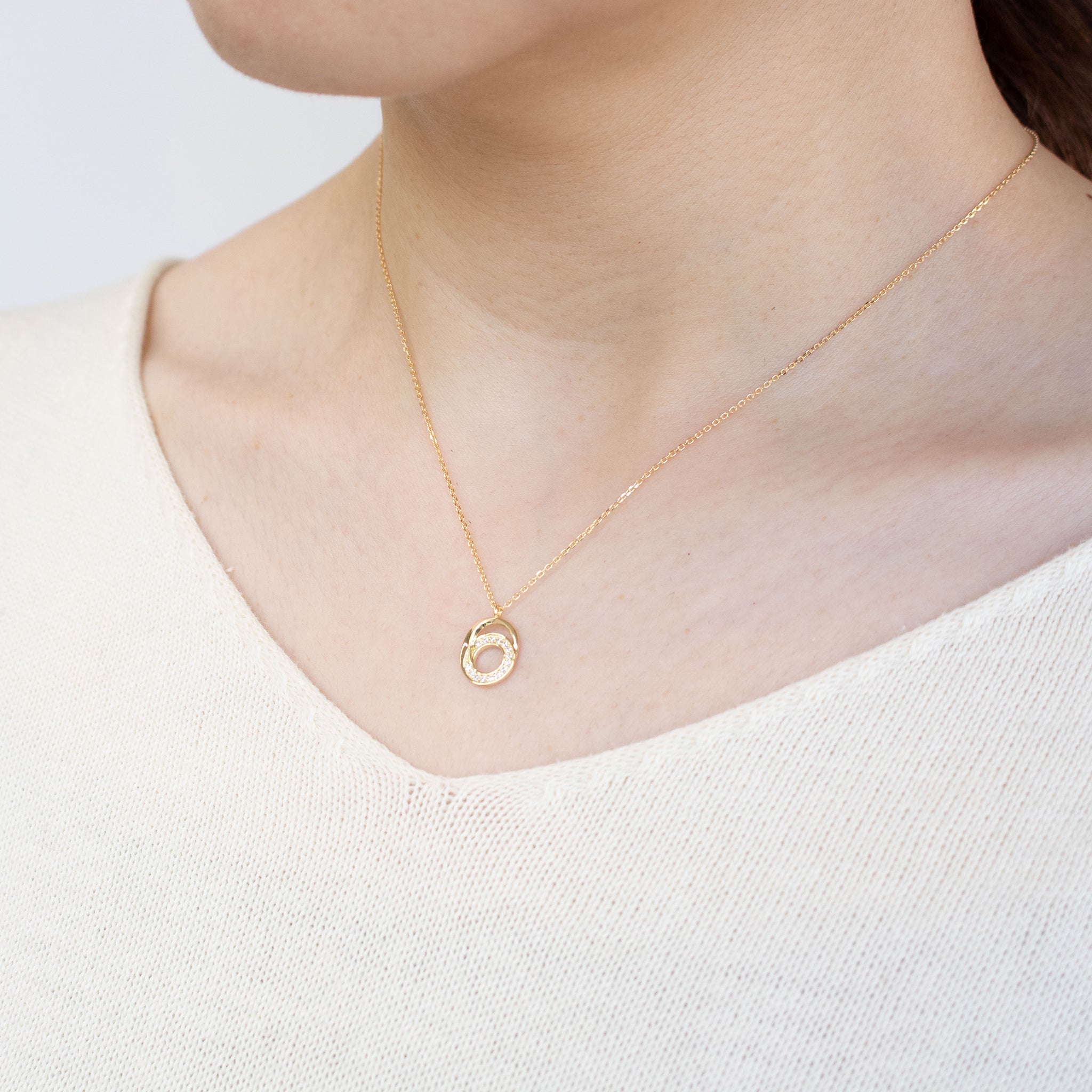 ダイヤモンド K18ネックレス(4月誕生石)《26A02605》