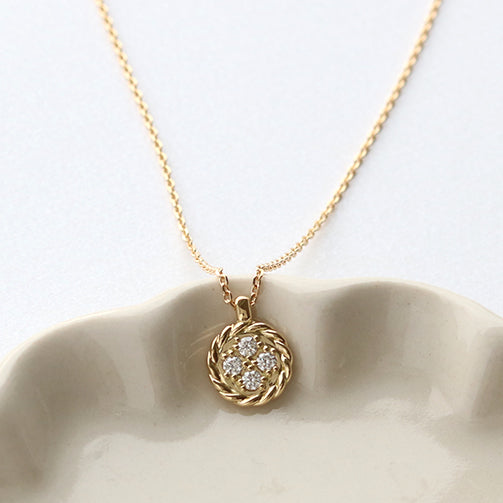 ダイヤモンド K18ネックレス(4月誕生石)《26A02608》