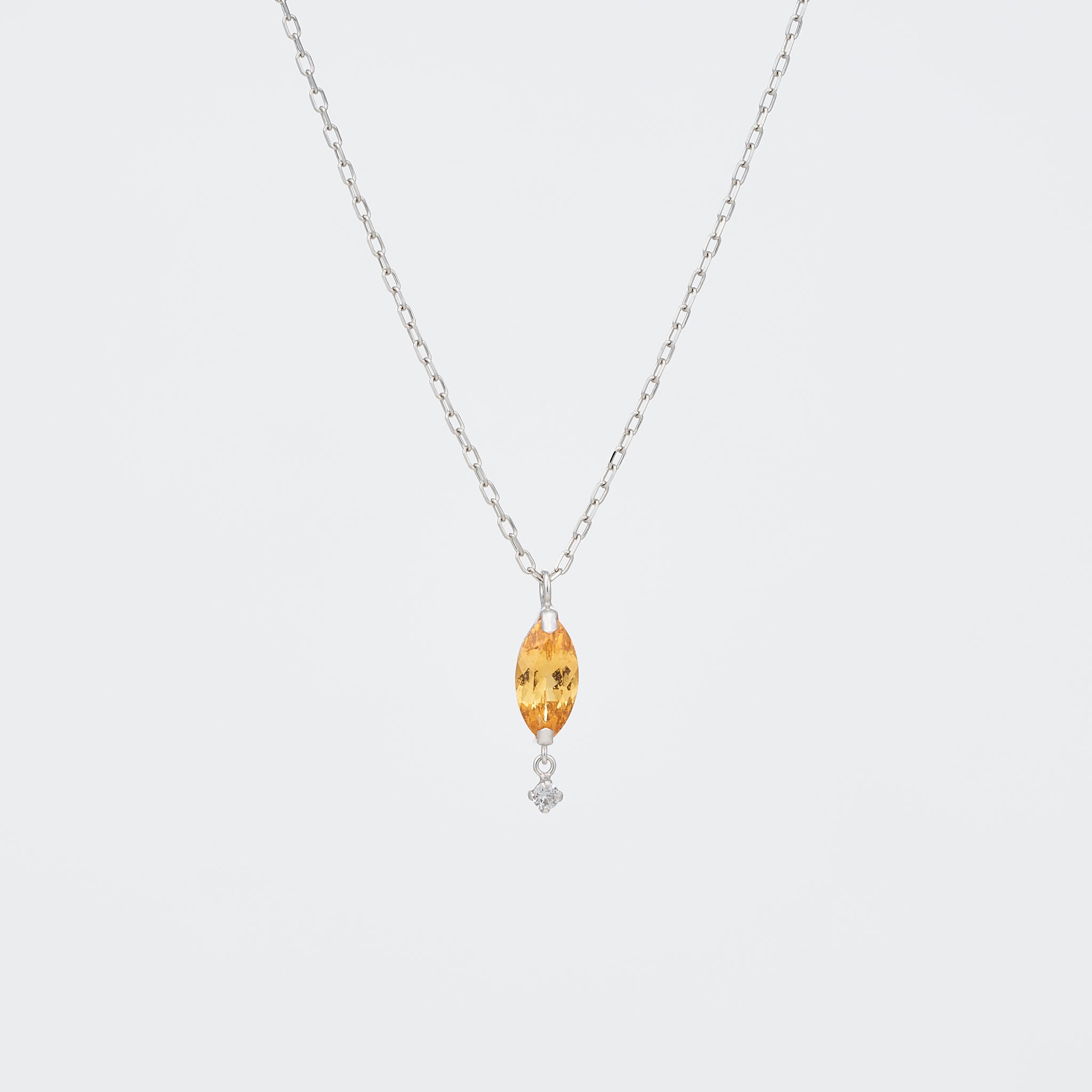 スペサルティンガーネット/ダイヤモンド プラチナネックレス(1月誕生石)《26A03004》