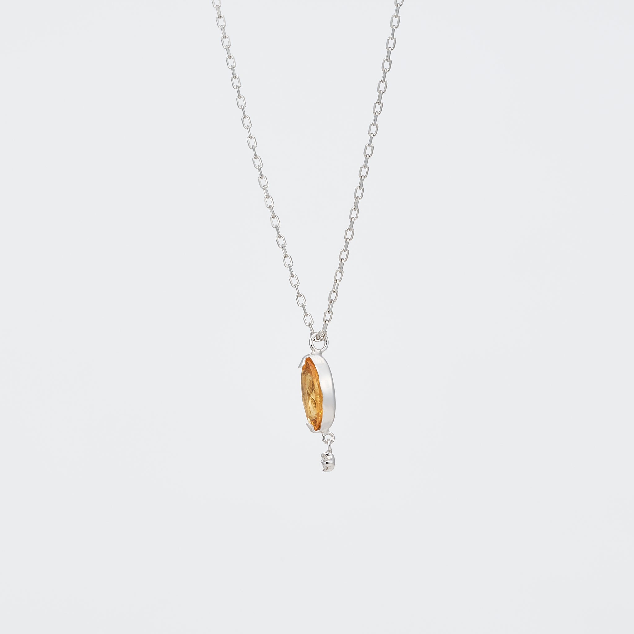 スペサルティンガーネット/ダイヤモンド プラチナネックレス(1月誕生石)《26A03004》