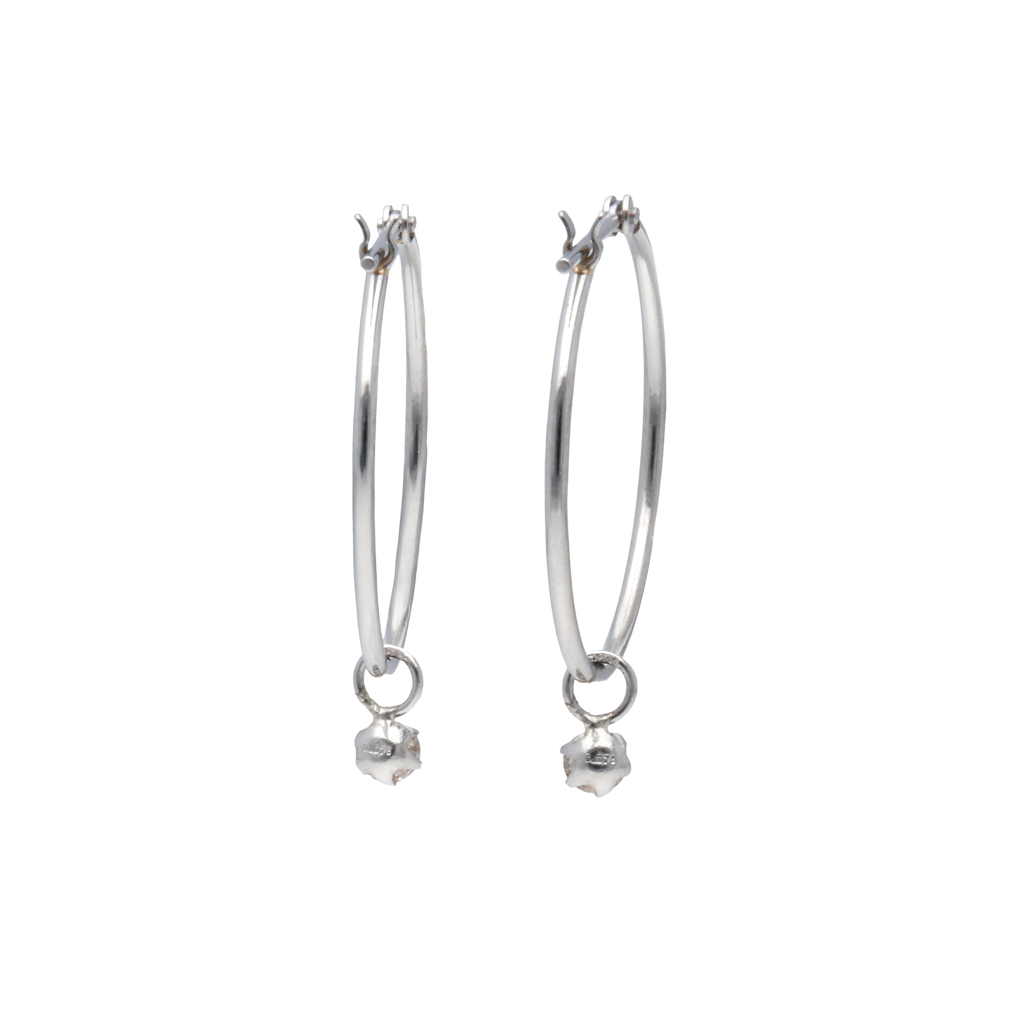 ダイヤモンド プラチナピアス(フープ/4月誕生石)《26A03007》