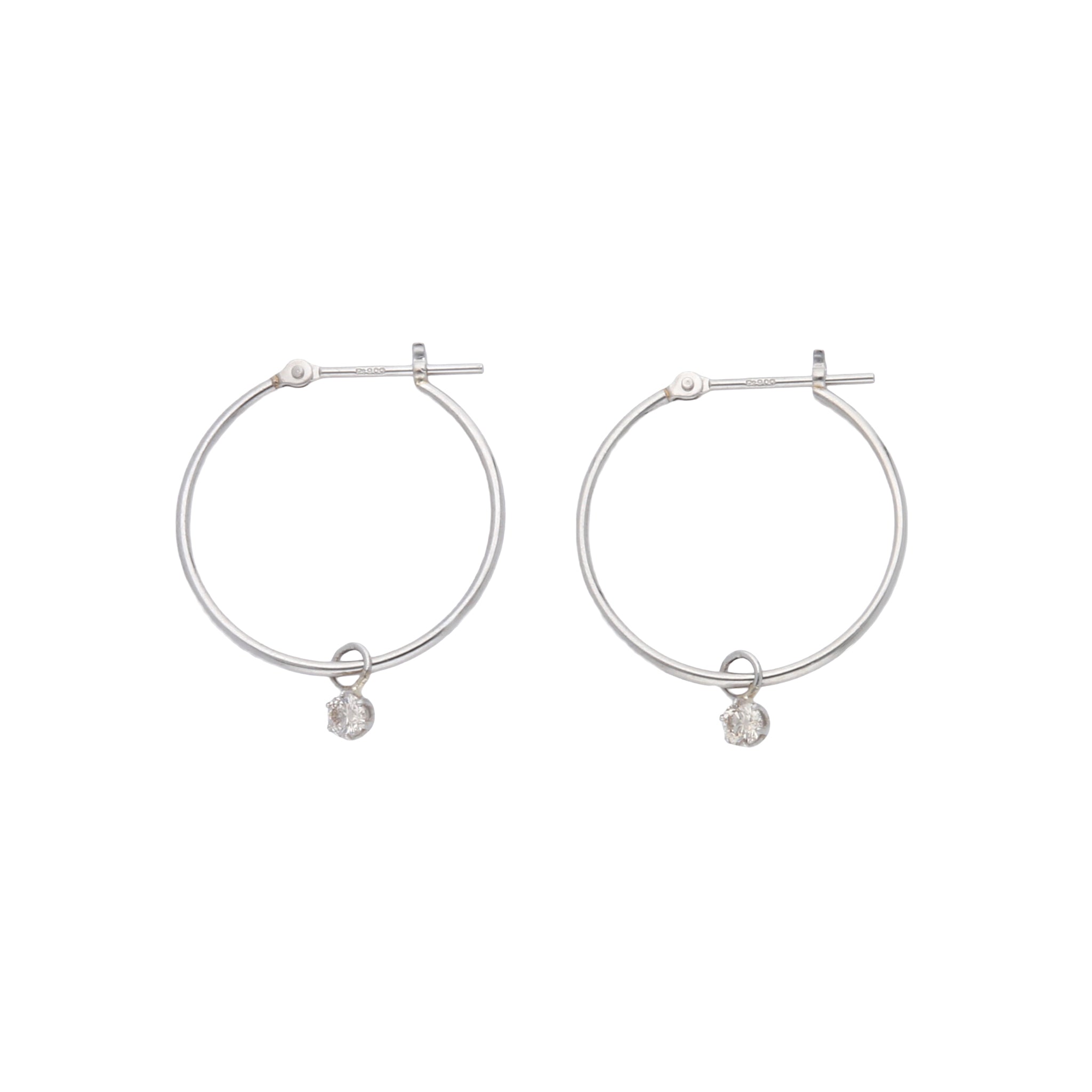 ダイヤモンド プラチナピアス(フープ/4月誕生石)《26A03007》