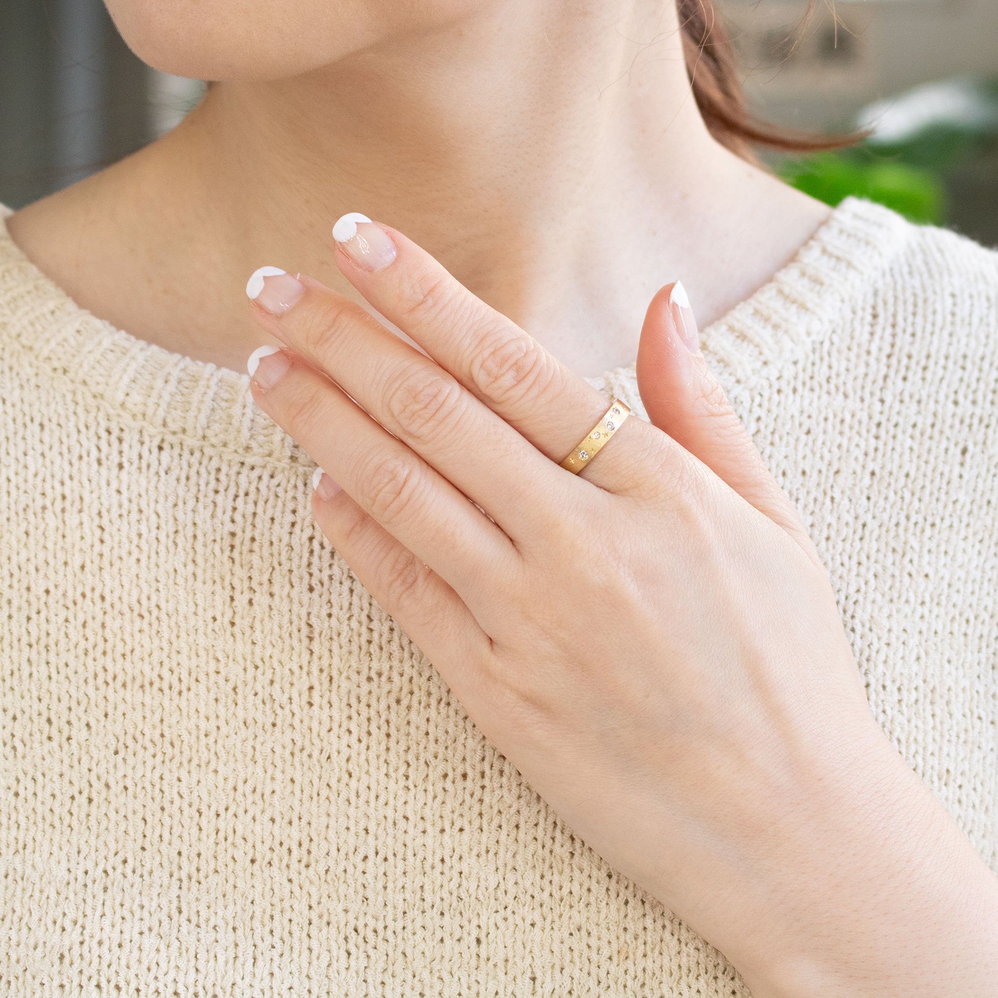 ダイヤモンド K18リング(4月誕生石)《26A03104》