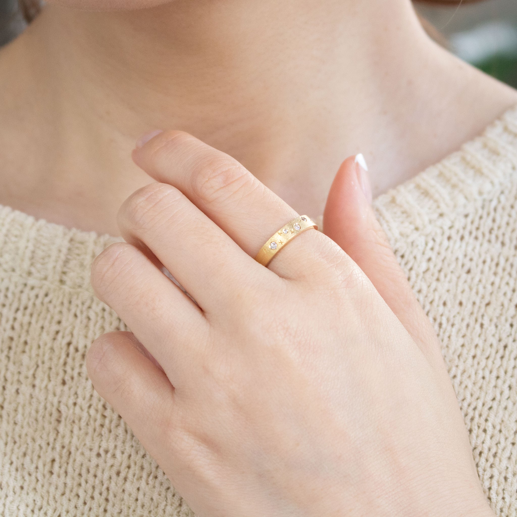 ダイヤモンド K18リング(4月誕生石)《26A03104》